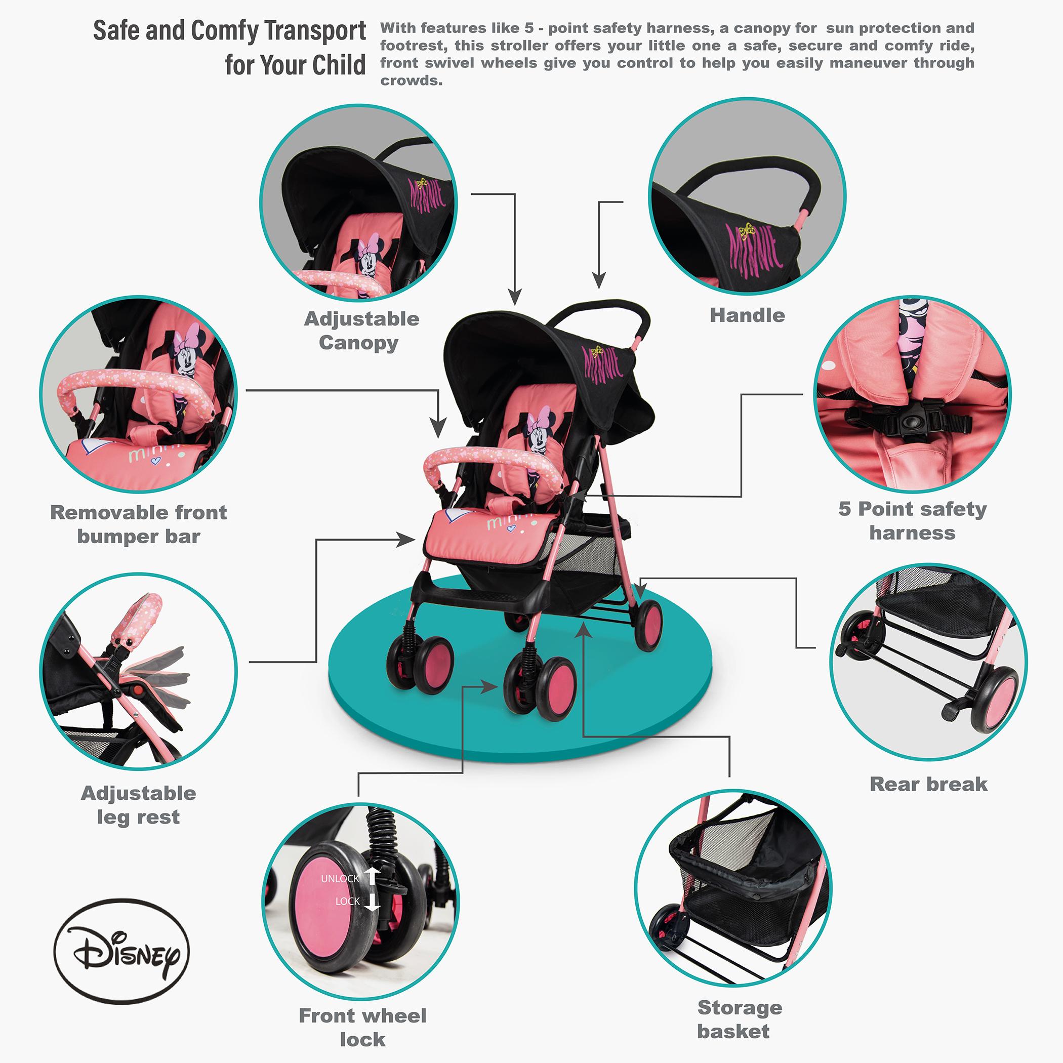 عربة أطفال بطبعات ميني ماوس من ديزني-baby-gear-strollersandprams-strollers-image-10