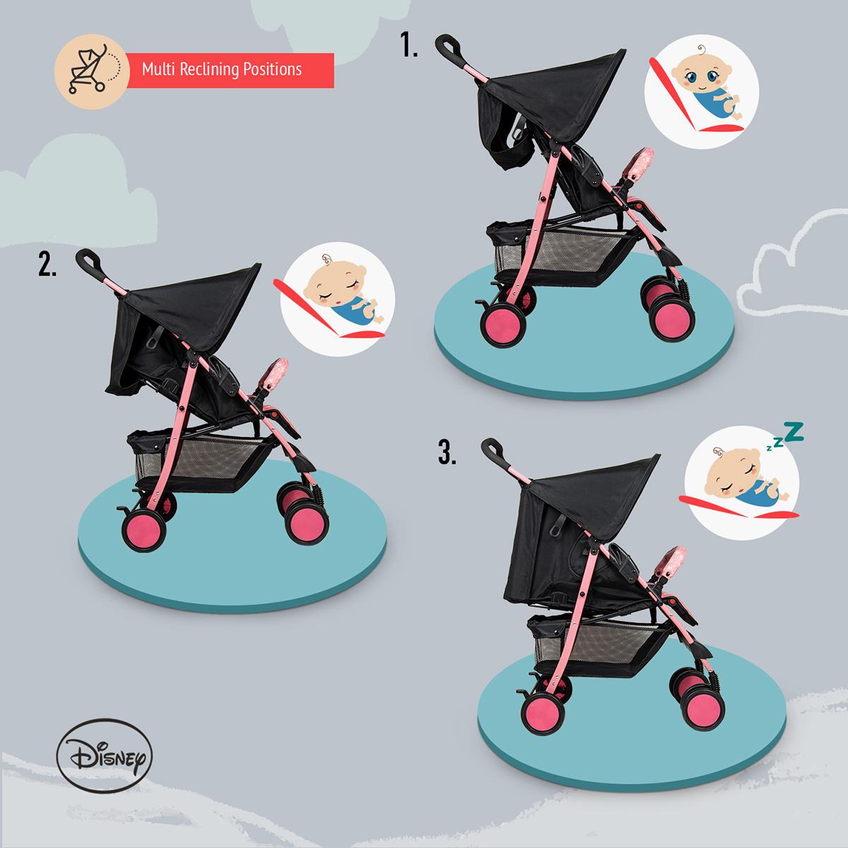 عربة أطفال بطبعات ميني ماوس من ديزني-baby-gear-strollersandprams-strollers-image-6
