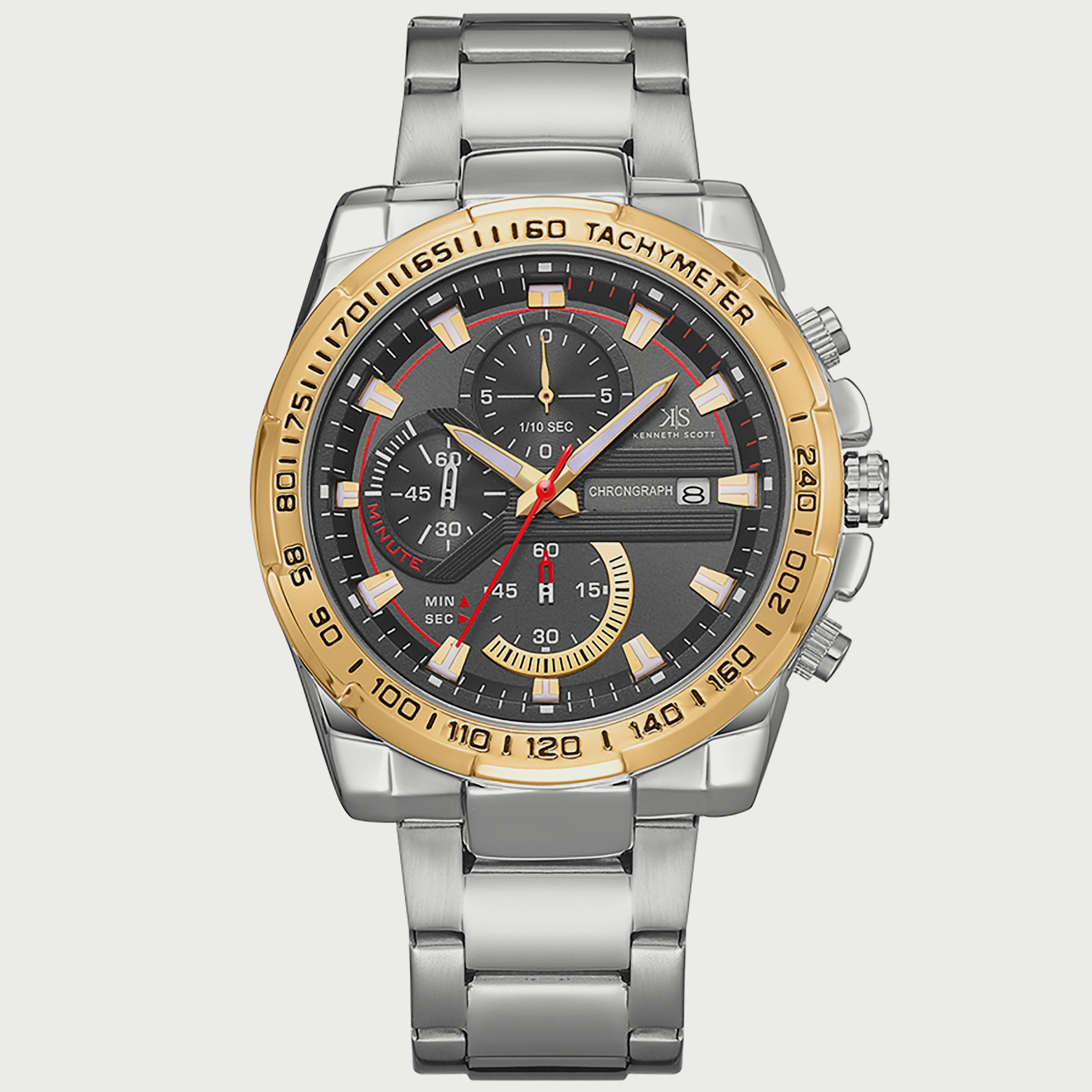 K22101-SBSBG "ساعة" كرونوغراف فضية بسوار ستانلس ستيل من كينيث سكوت للرجال -men-watchesandjewellery-watches-image-1