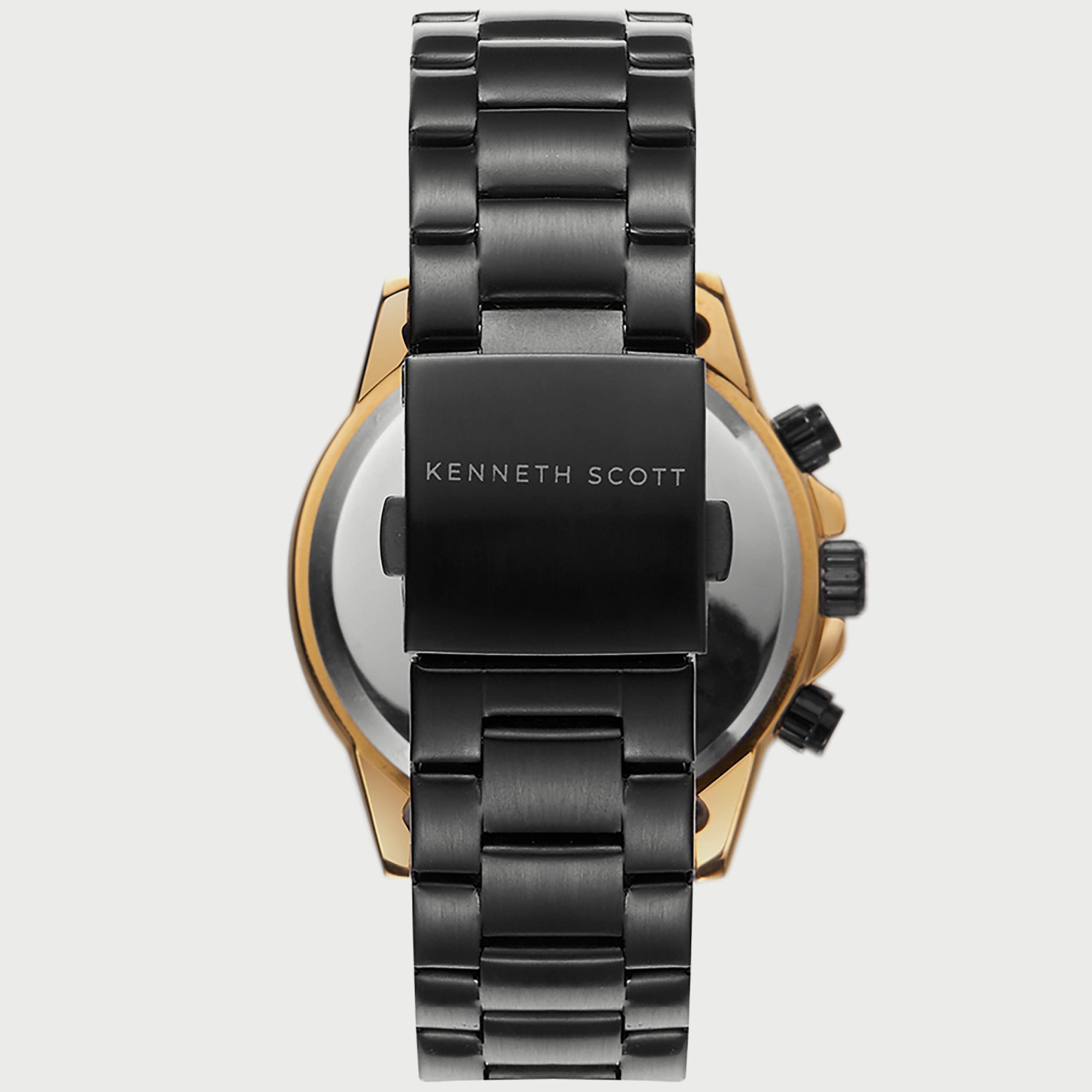 K22102-GBBB "ساعة" كرونوغراف سوداء بسوار ستانلس ستيل من كينيث سكوت للرجال -men-watchesandjewellery-watches-image-3