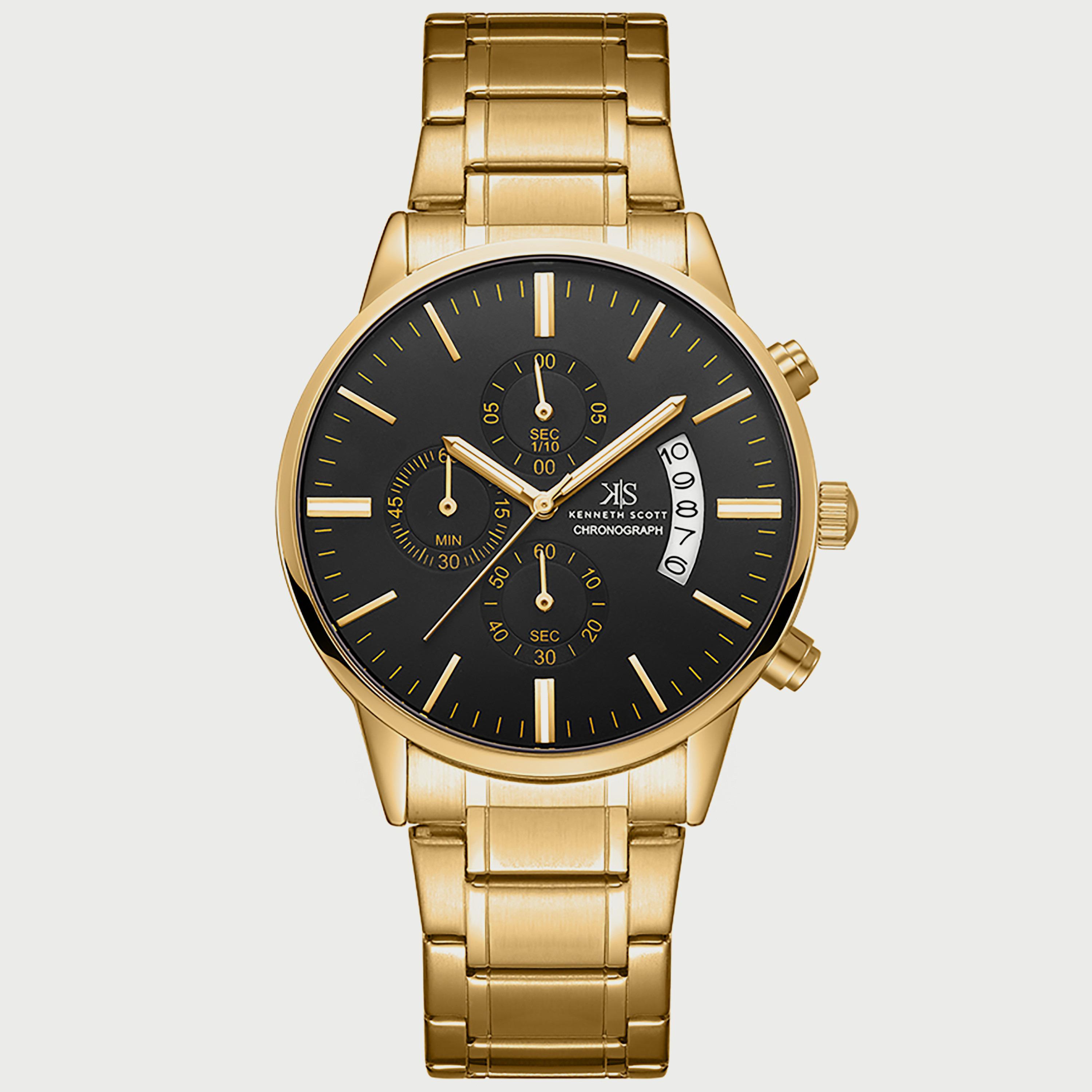  00JSS010N012 - ساعة انالوج من اوماكس للنساء بمينا اسود مع سوار فضي وذهبي وردي -men-watchesandjewellery-watches-image-1