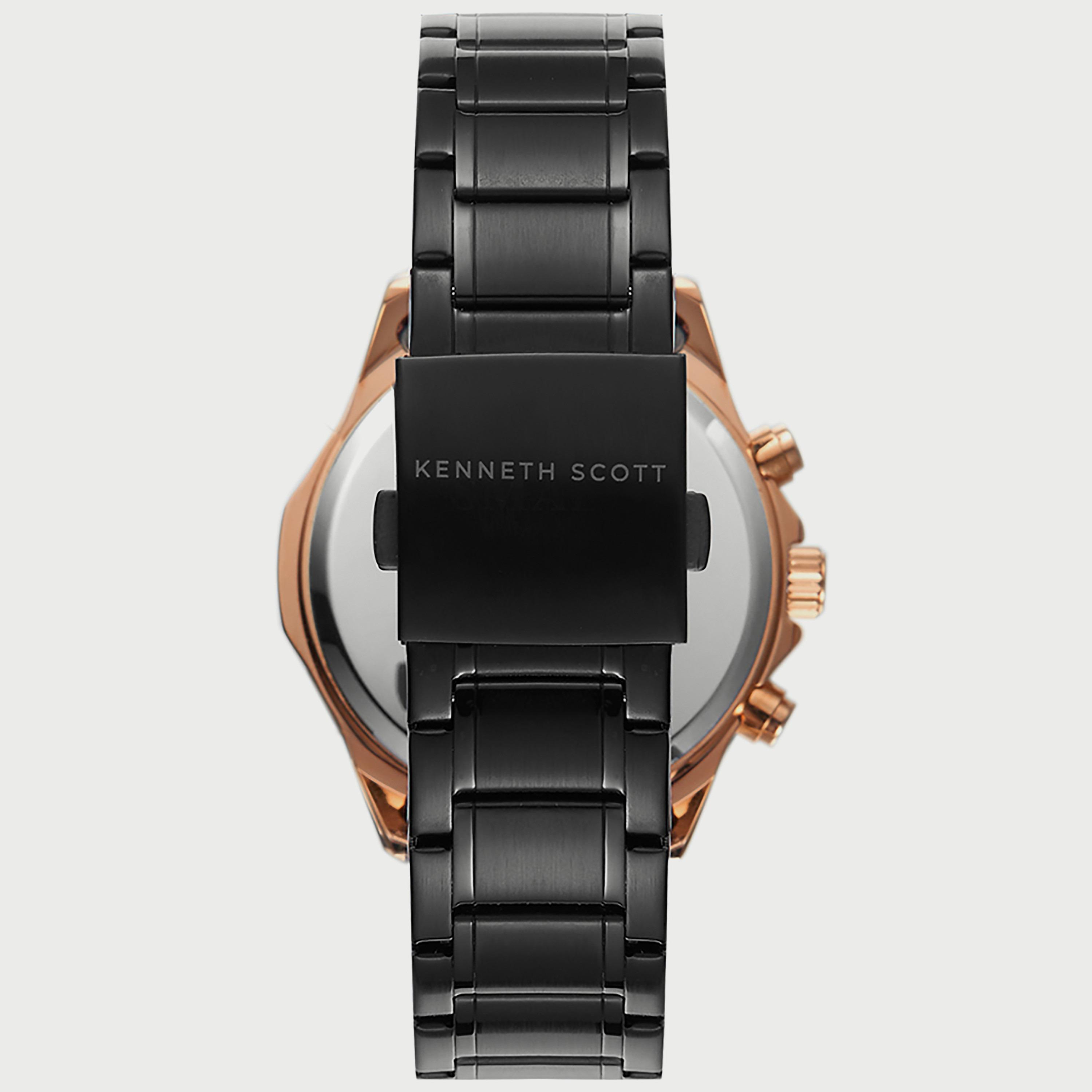 K22104-KBBB "ساعة" كرونوغراف سوداء بسوار ستانلس ستيل من كينيث سكوت للرجال -men-watchesandjewellery-watches-image-3