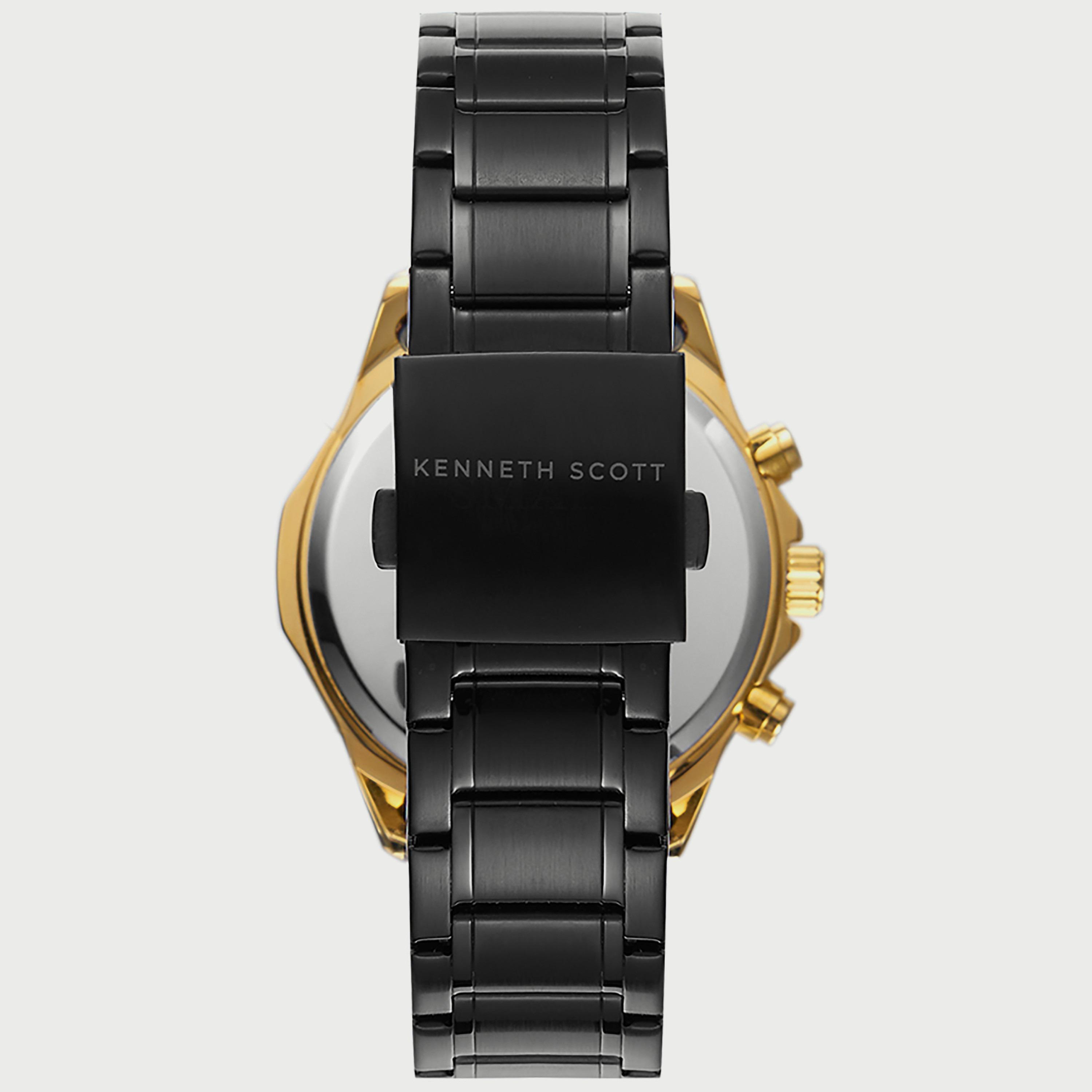 K22104-GBBB "ساعة" كرونوغراف سوداء بسوار ستانلس ستيل من كينيث سكوت للرجال -men-watchesandjewellery-watches-image-3