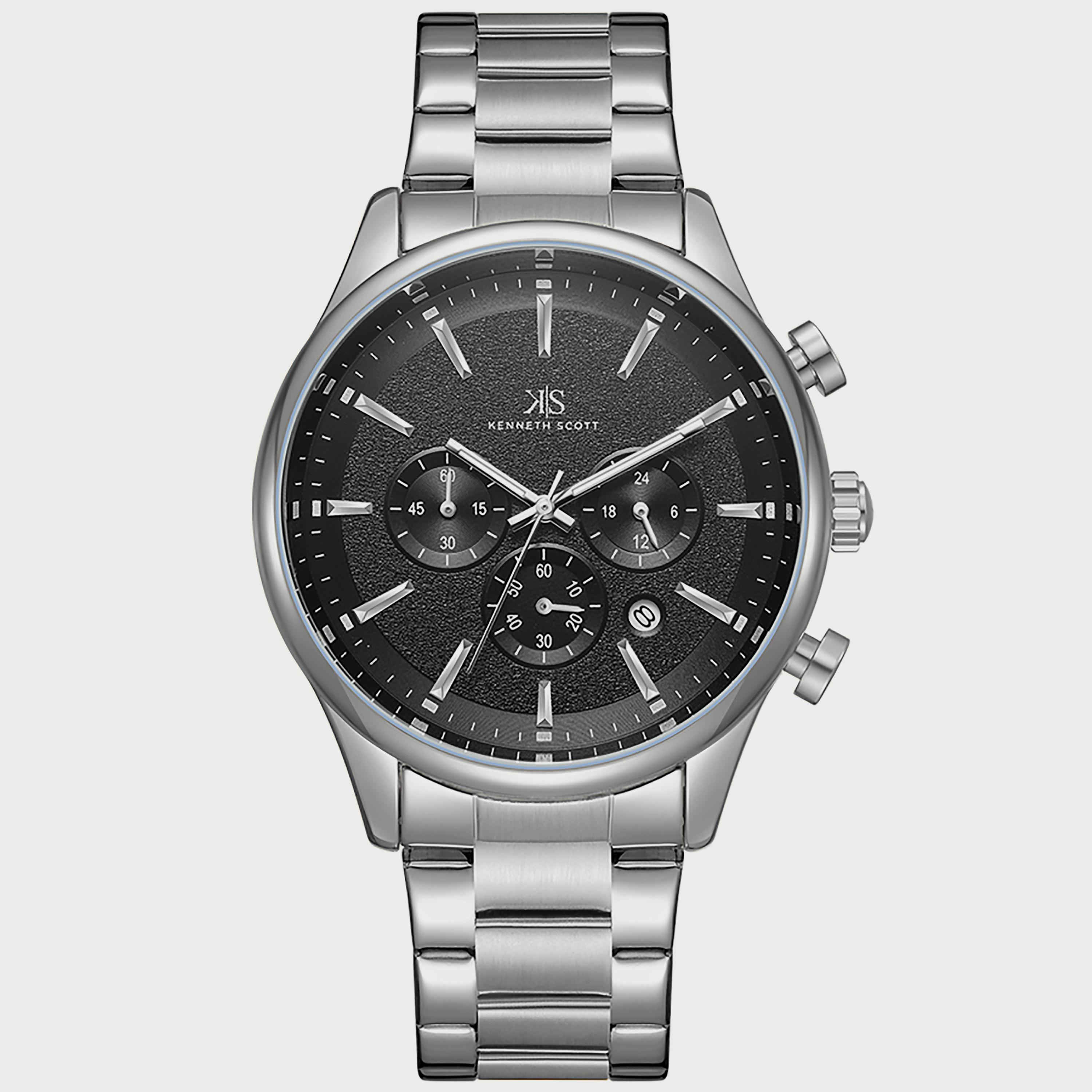 K22105-SBSB "ساعة" كرونوغراف فضية بسوار ستانلس ستيل من كينيث سكوت للرجال -men-watchesandjewellery-watches-image-1
