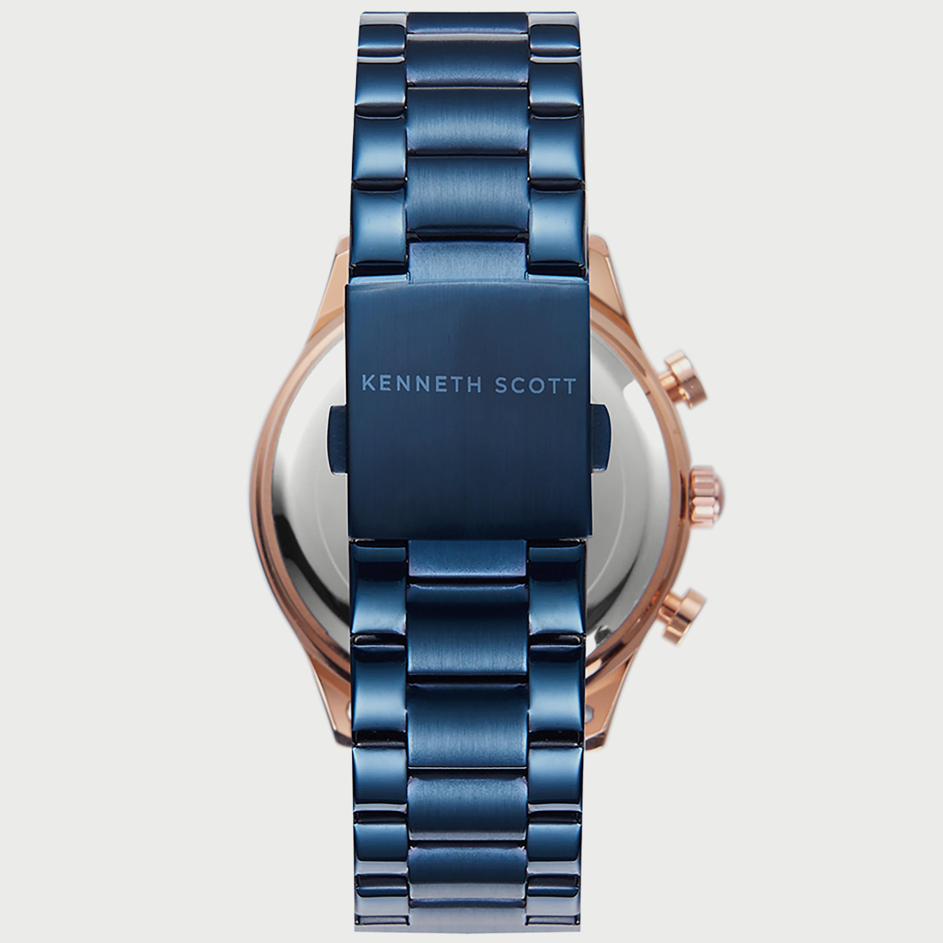 K22105-KBNN "ساعة" كرونوغراف زرقاء بسوار ستانلس ستيل من كينيث سكوت للرجال -men-watchesandjewellery-watches-image-3