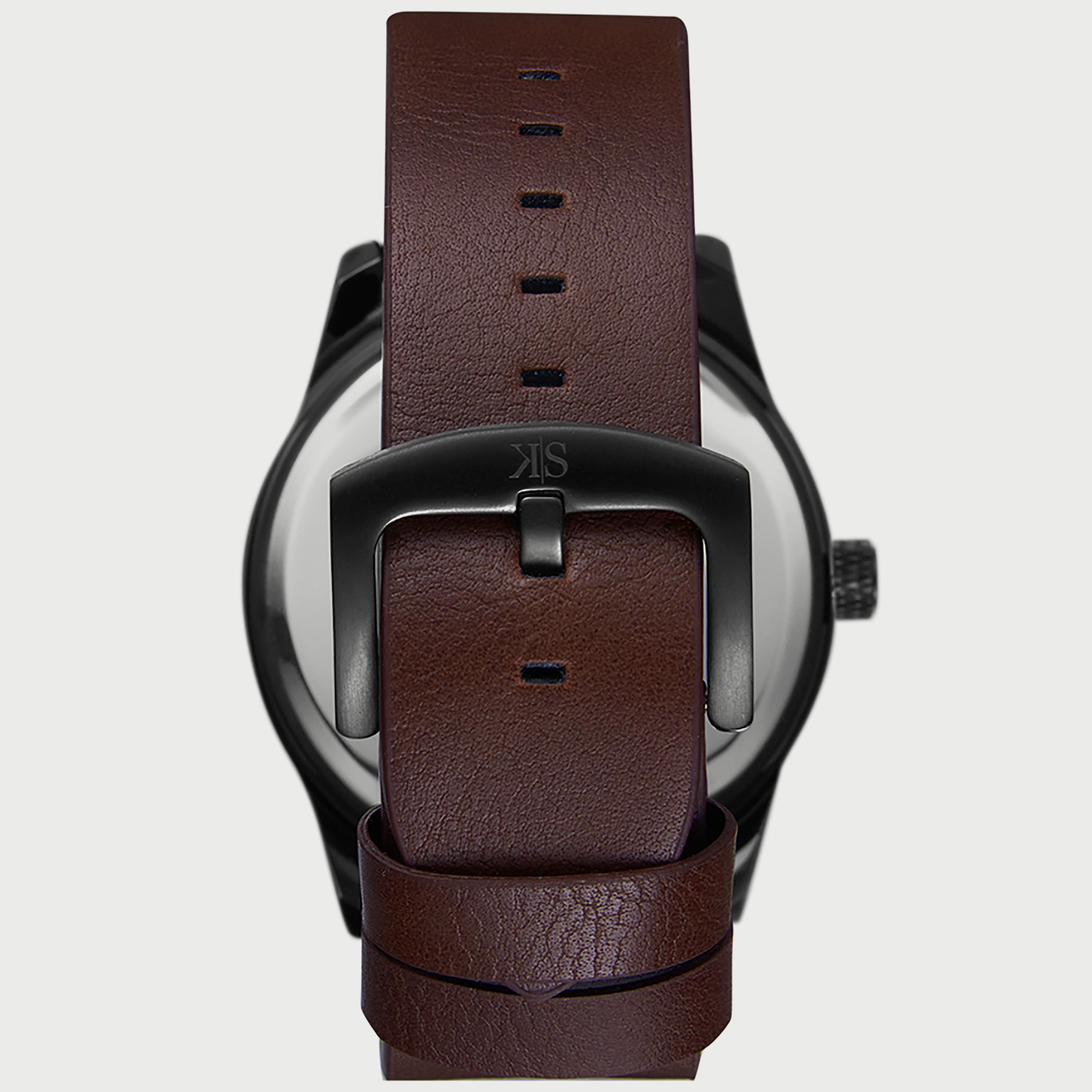 K22006-BLDB "ساعة" أنالوج بسوار جلدي بني غامق للرجال من كينيث سكوت -men-watchesandjewellery-watches-image-3