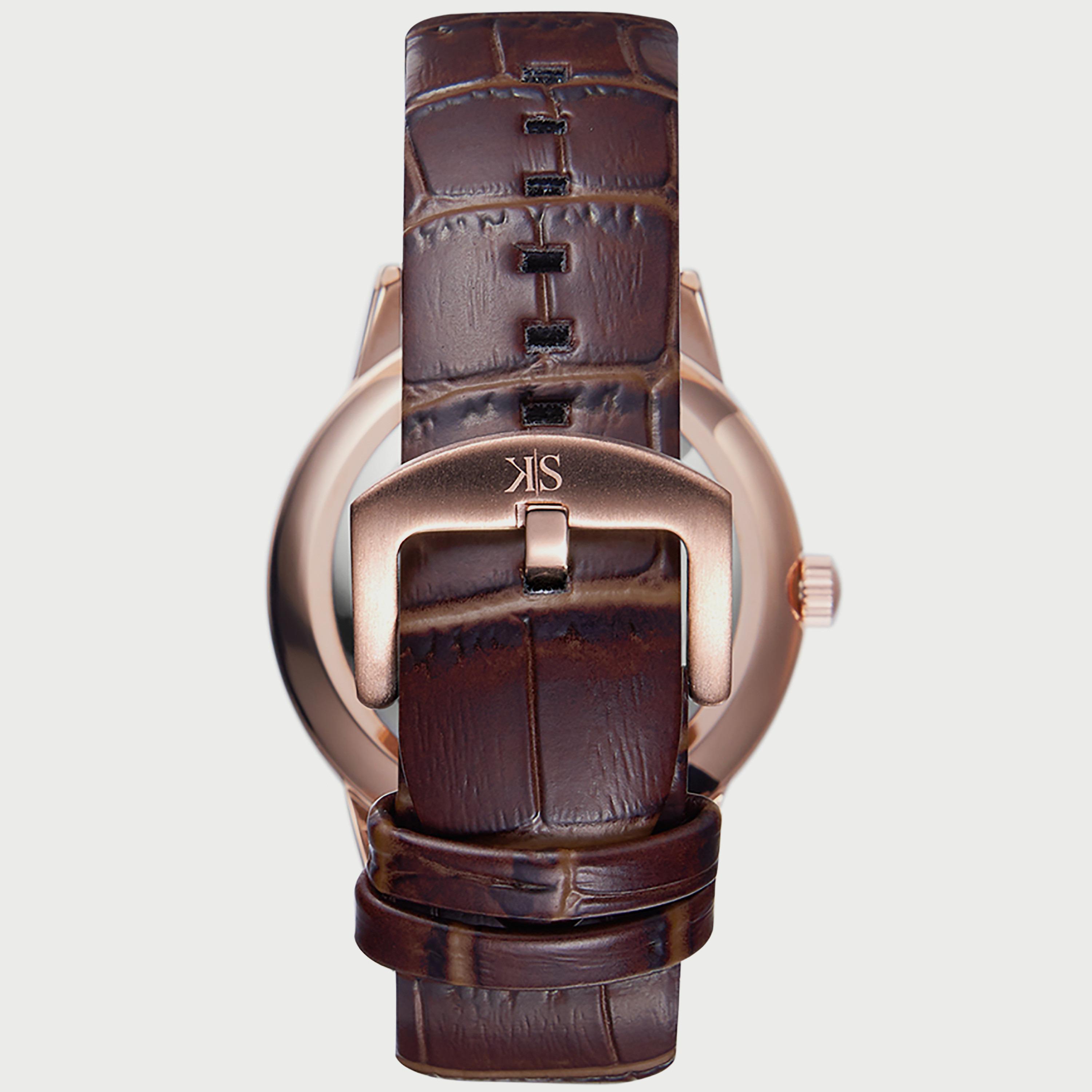 K22107-KLDW "ساعة" أنالوج بسوار جلدي بني غامق للرجال من كينيث سكوت -men-watchesandjewellery-watches-image-3