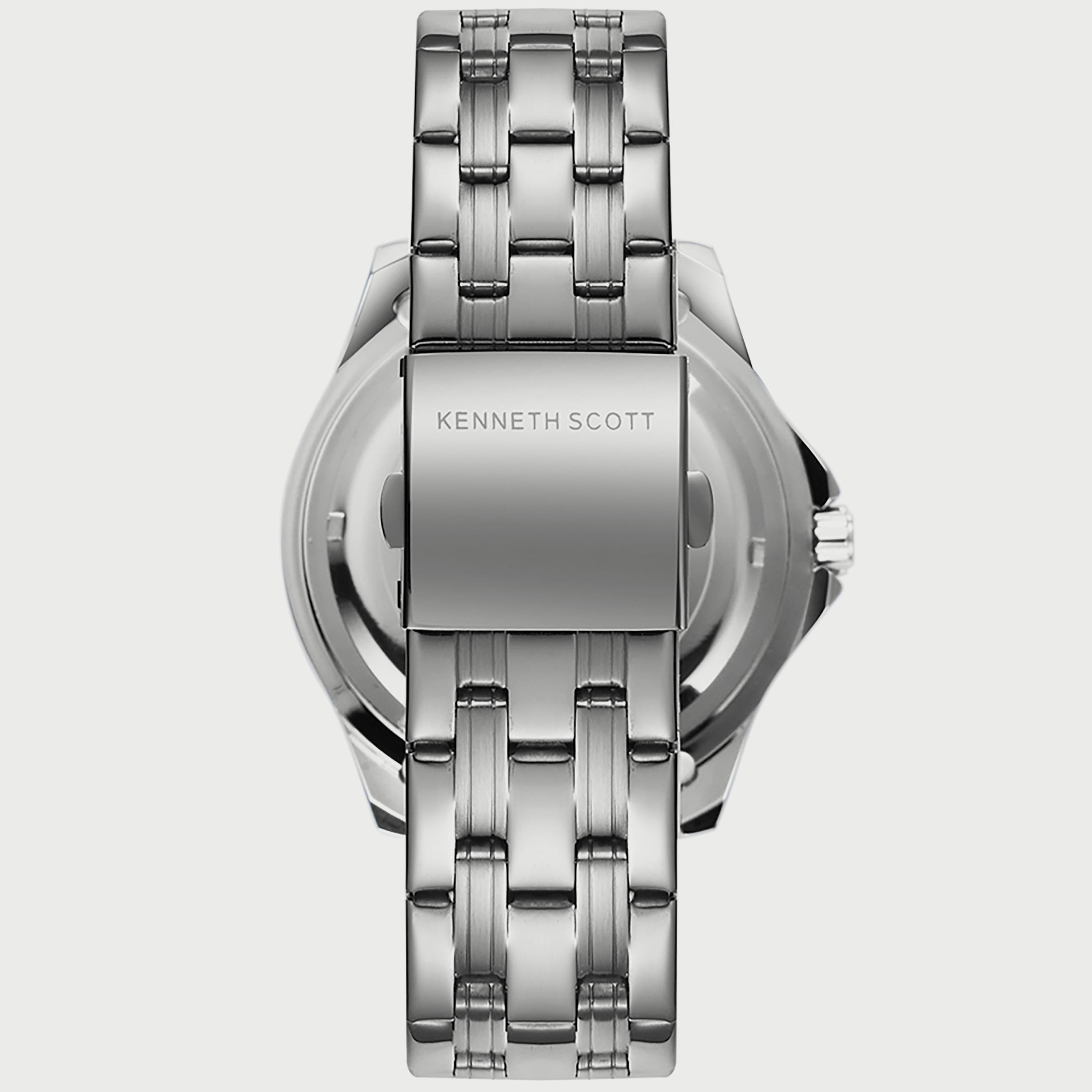 Kenneth Scott Men's Silver Analog Stainless Steel Strap Watch K22009-SBSB-men-watchesandjewellery-watches-image-3
