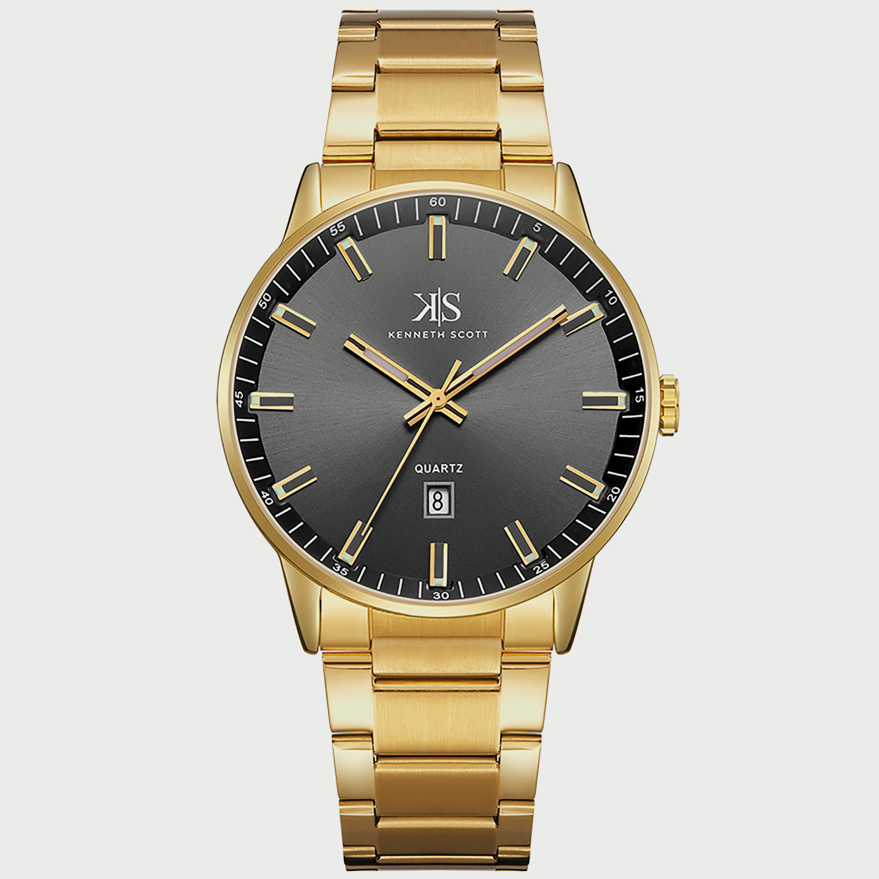 K22010-GBGB "ساعة" أنالوج ذهبية بسوار ستانلس ستيل من كينيث سكوت للرجال -men-watchesandjewellery-watches-image-1