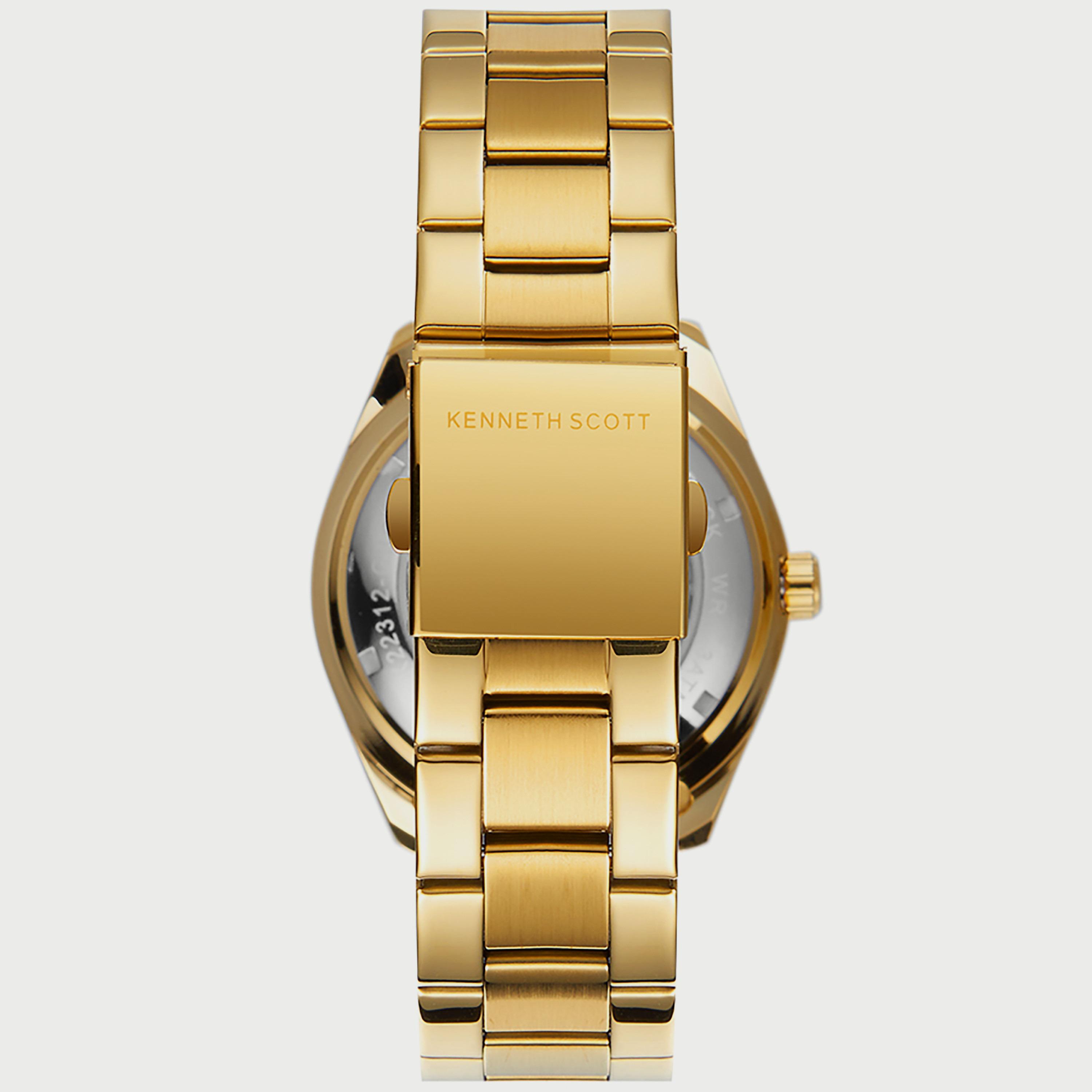 Kenneth Scott Men's Gold Automatic Stainless Steel Strap Watch K22312-GBGB | 43 MM-men-watchesandjewellery-watches-image-3