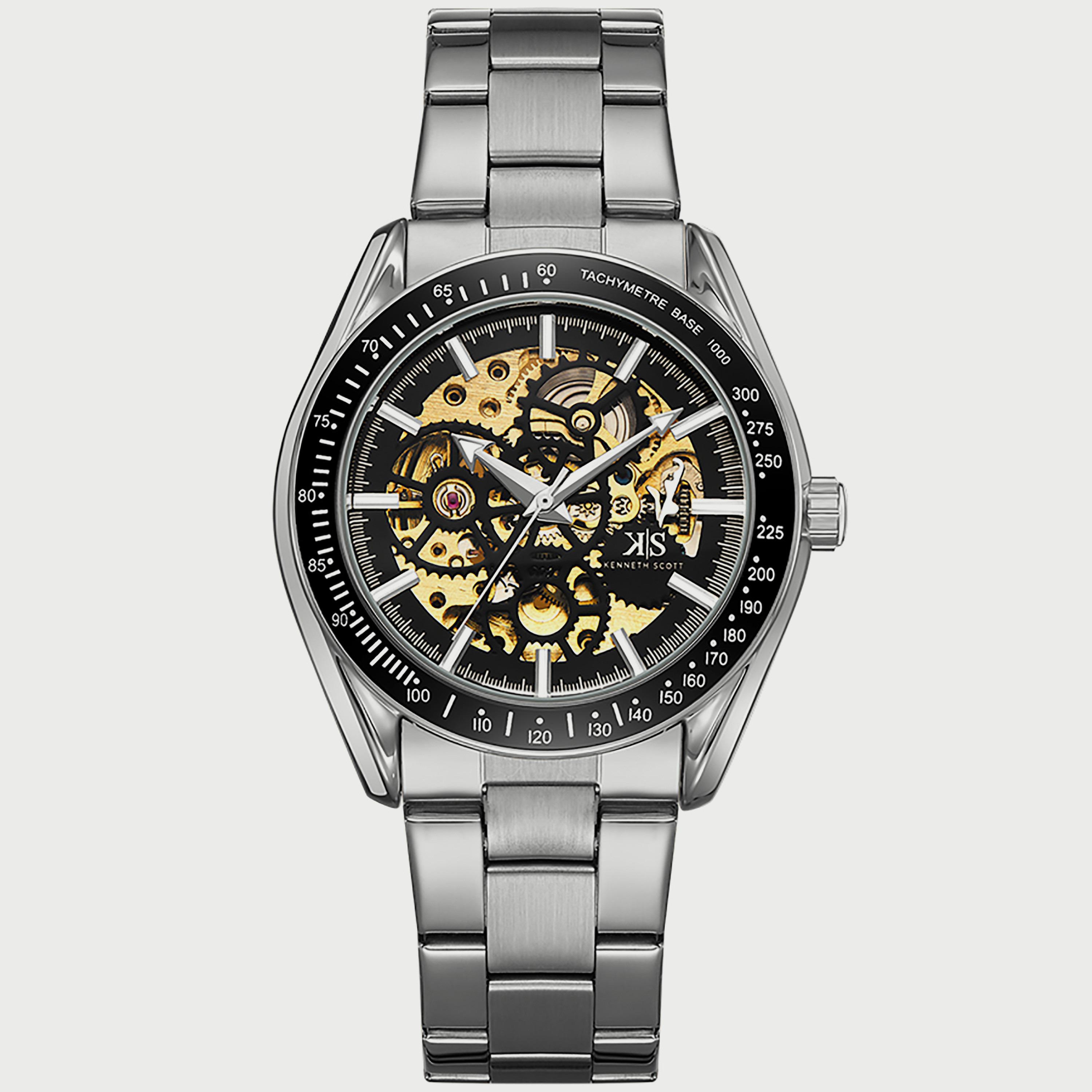 K22312-SBSB "ساعة" فضية بسوار ستانلس ستيل أوتوماتيكي من كينيث سكوت للرجال -men-watchesandjewellery-watches-image-1
