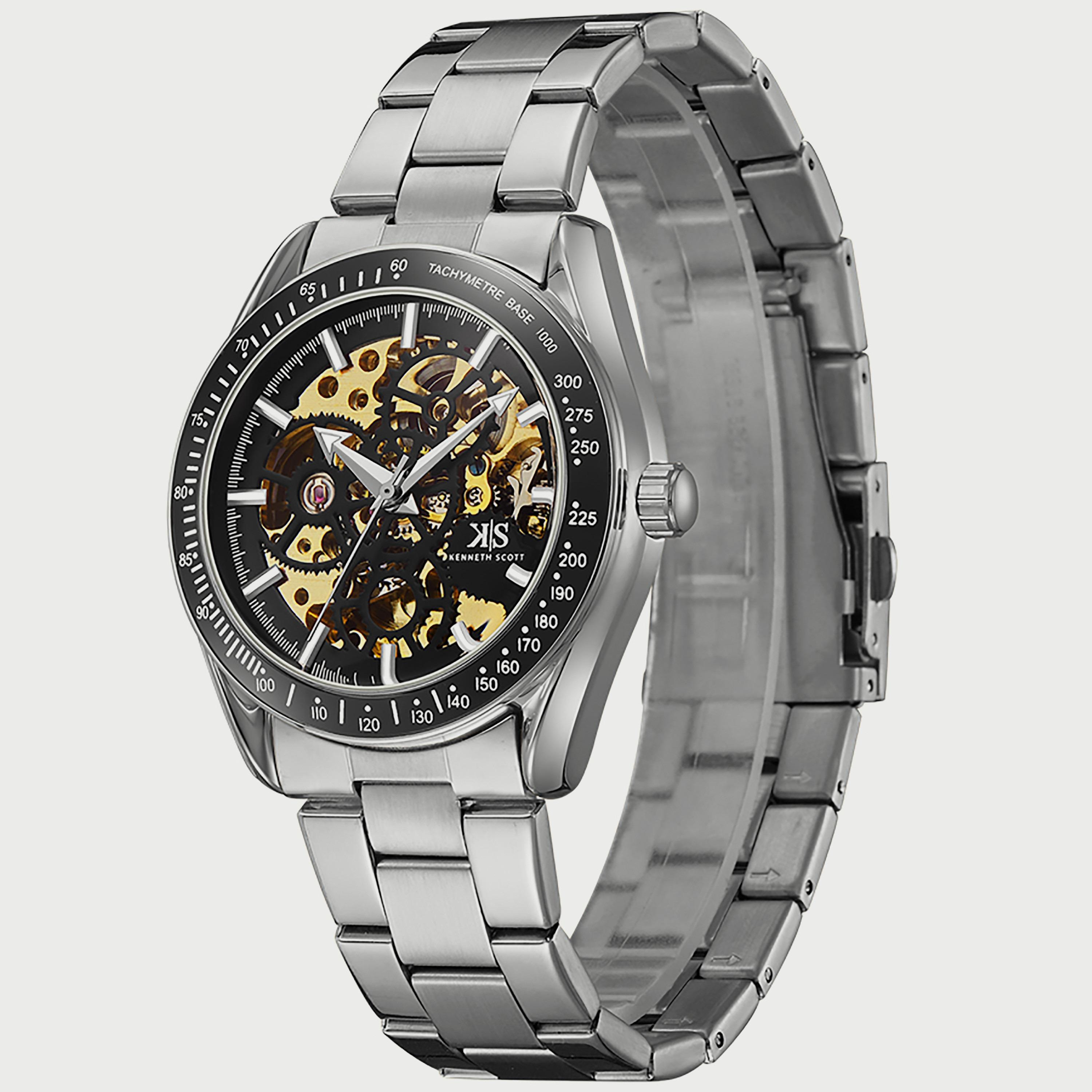 K22312-SBSB "ساعة" فضية بسوار ستانلس ستيل أوتوماتيكي من كينيث سكوت للرجال -men-watchesandjewellery-watches-image-2