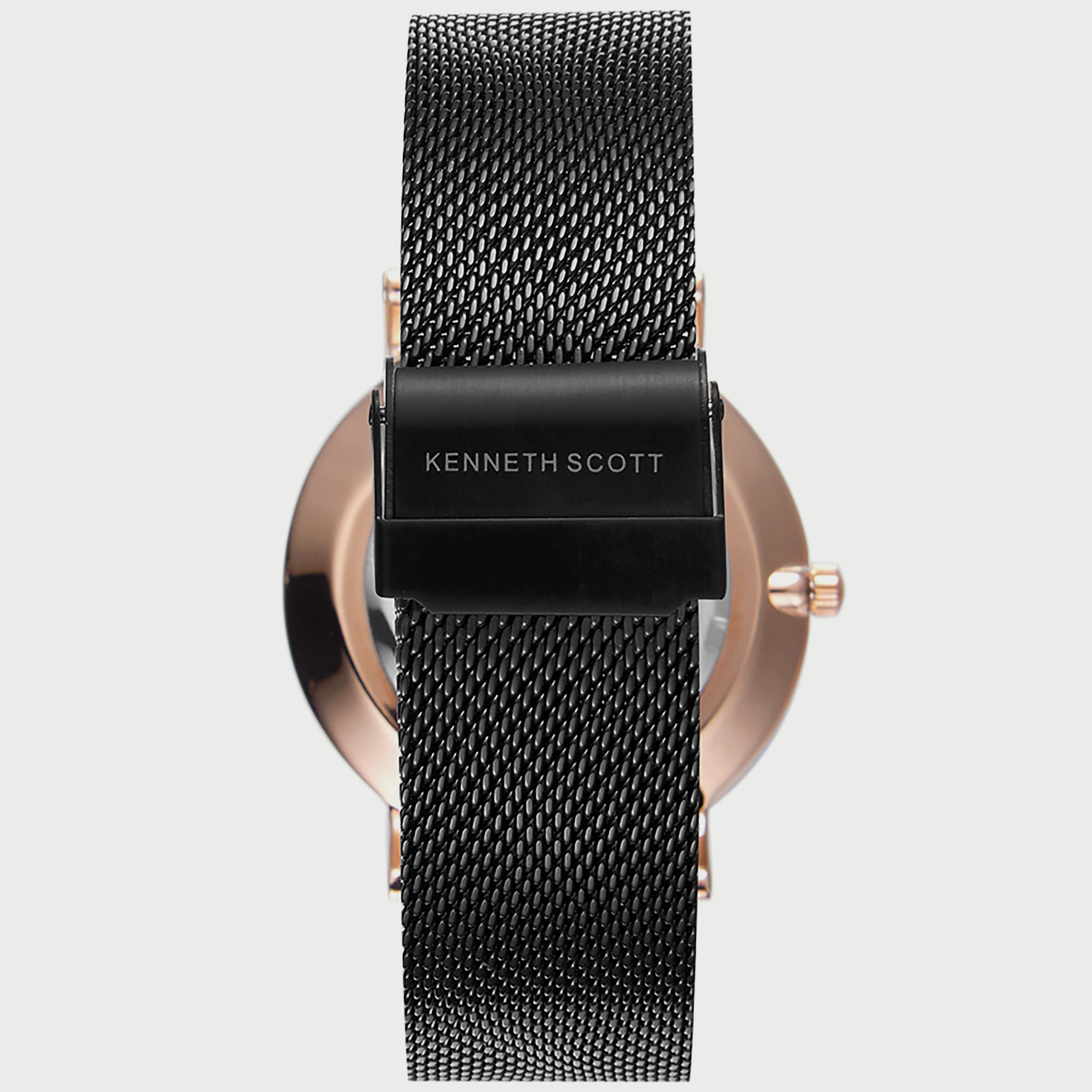 Kenneth Scott Men's Black Analog Stainless Steel Strap Watch K22013-KMBB-men-watchesandjewellery-watches-image-3