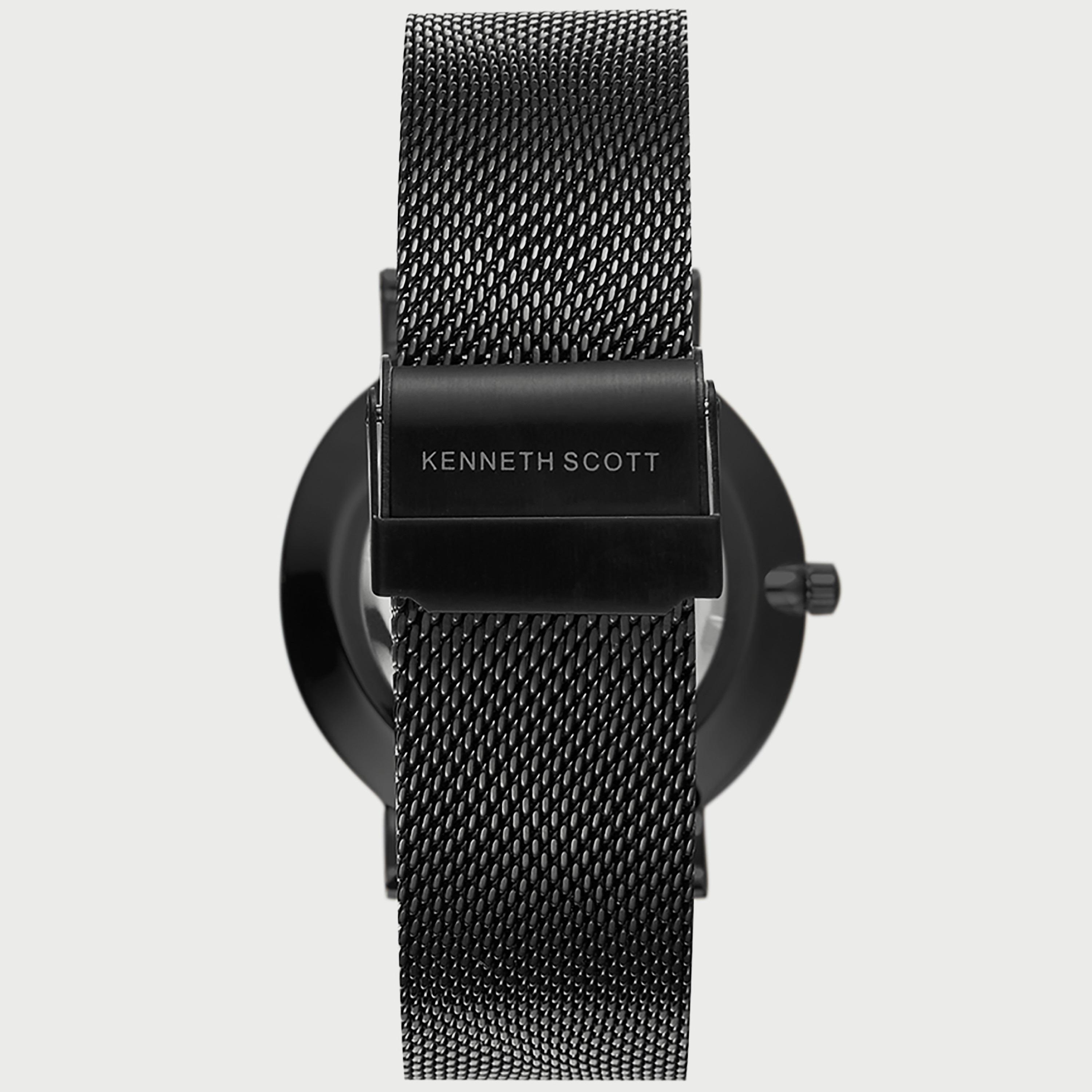 Kenneth Scott Men's Black Analog Stainless Steel Strap Watch K22013-BMBB-men-watchesandjewellery-watches-image-3