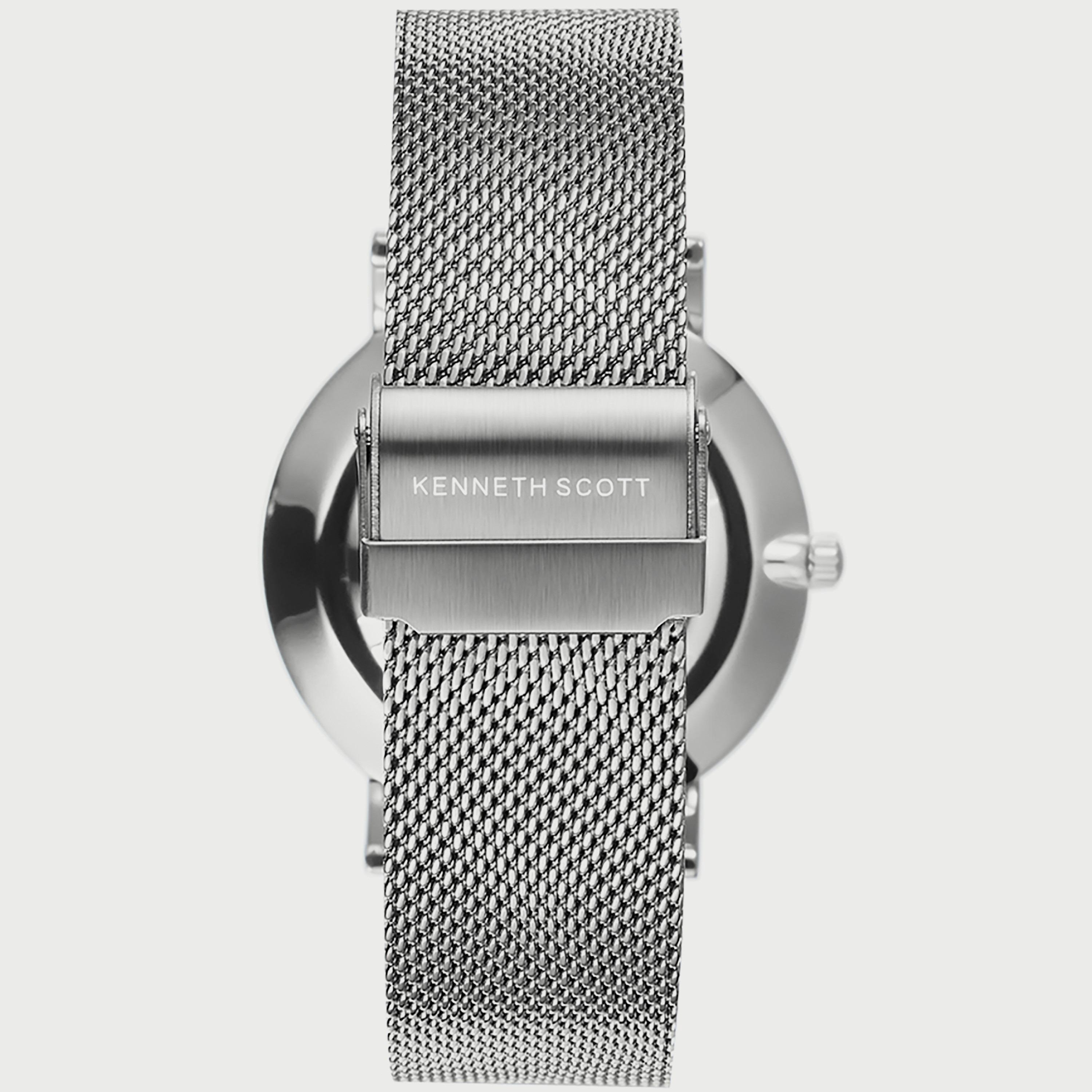 K22013-SMSN "ساعة" أنالوج فضية بسوار ستانلس ستيل من كينيث سكوت للرجال -men-watchesandjewellery-watches-image-3