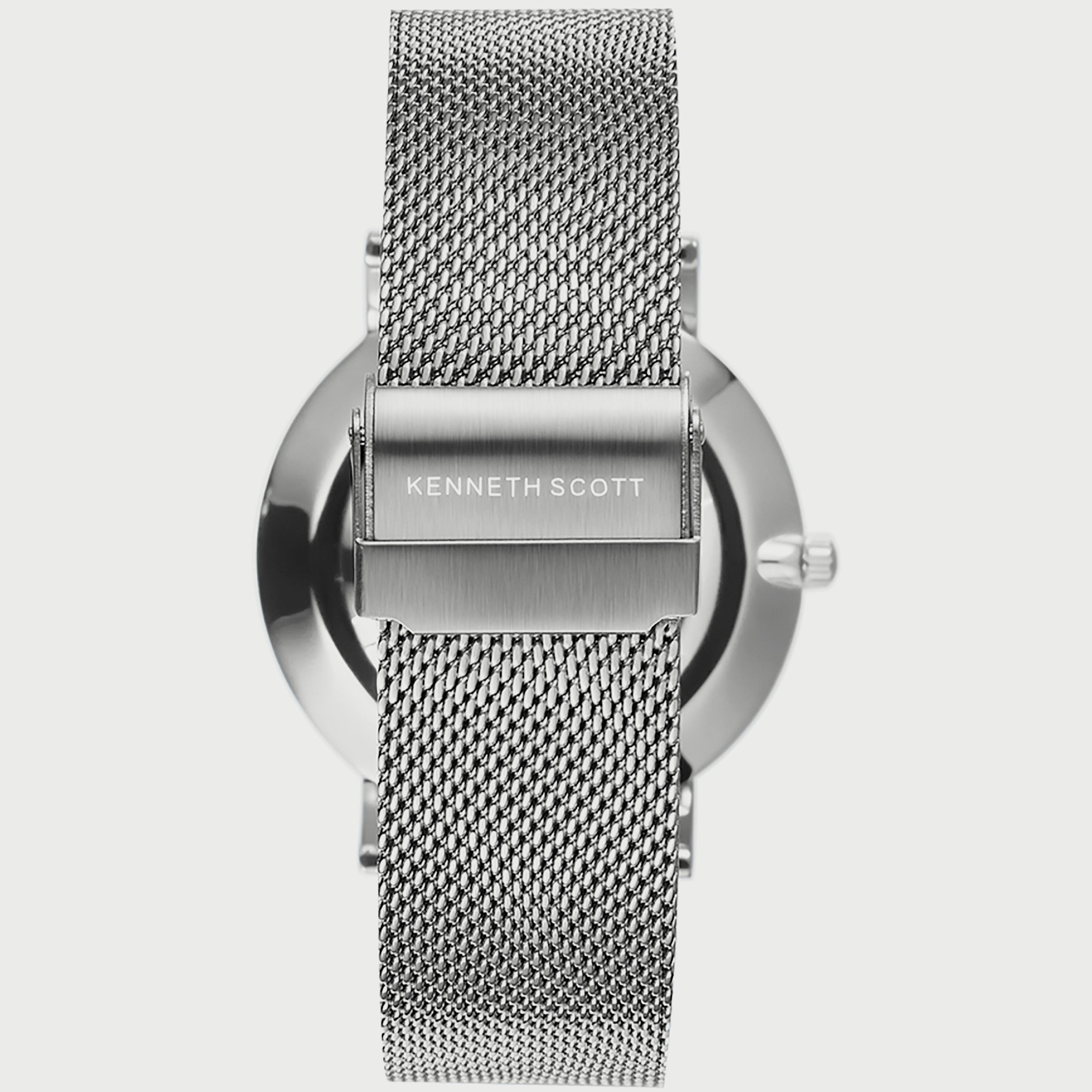Kenneth Scott Men's Silver Analog Stainless Steel Strap Watch K22013-SMSB-men-watchesandjewellery-watches-image-3