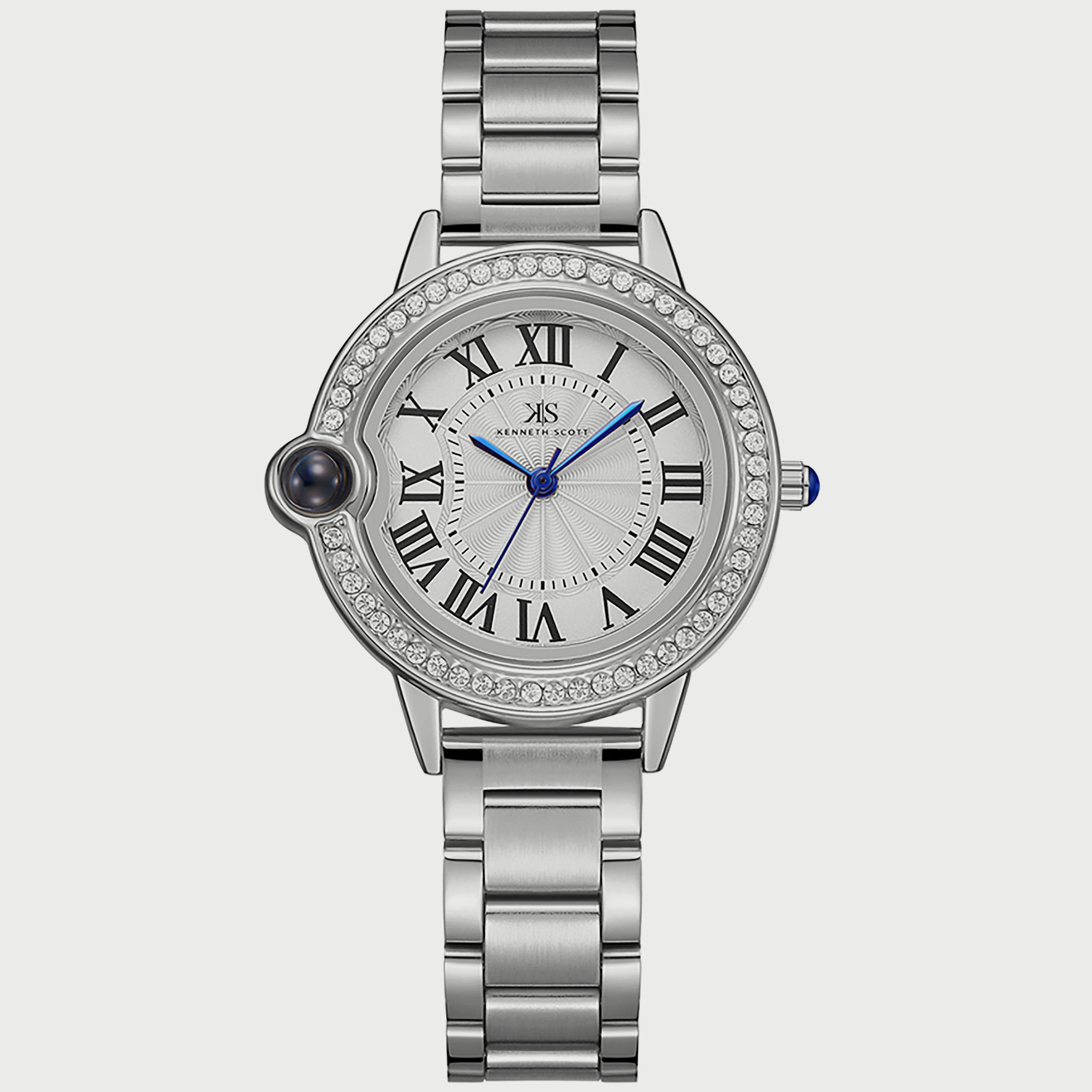 Kenneth Scott Women's Silver Analog Stainless Steel Strap Watch K22530-SBSW-women-watchesandjewellery-watches-image-1