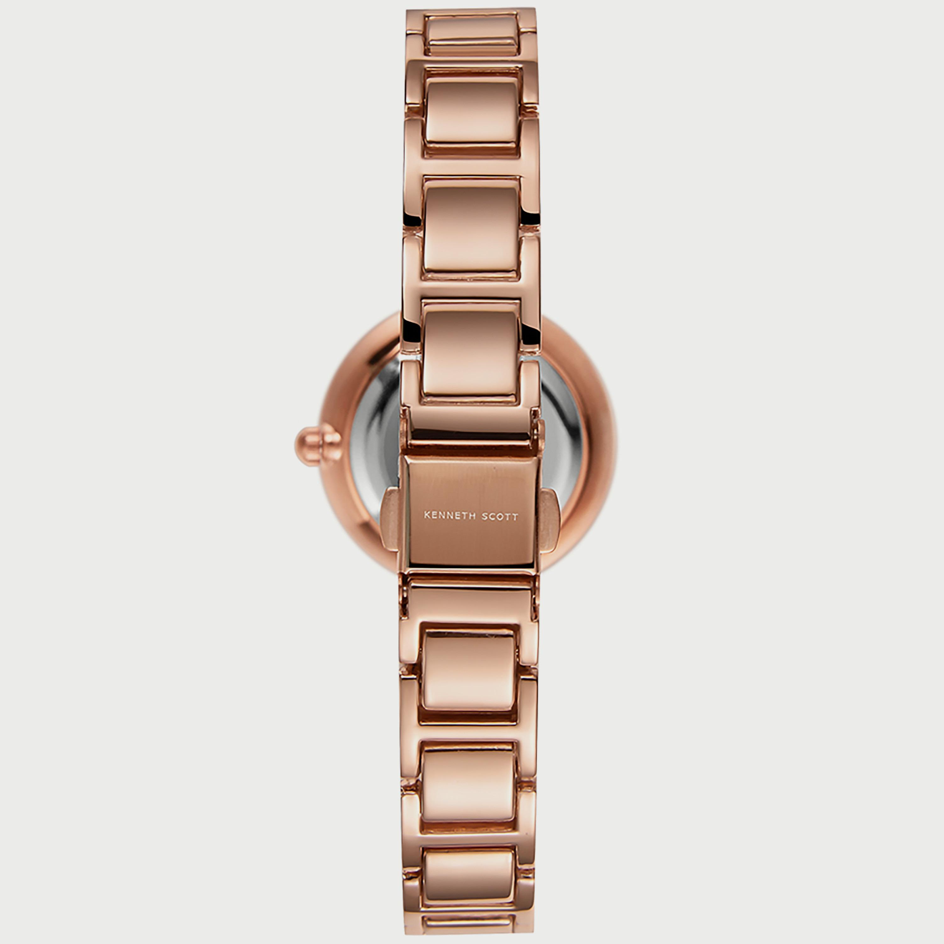 Kenneth Scott Women's Black & Rose Gold Analog Alloy Strap Watch K22531-KCBB | 30 MM-women-watchesandjewellery-watches-image-3