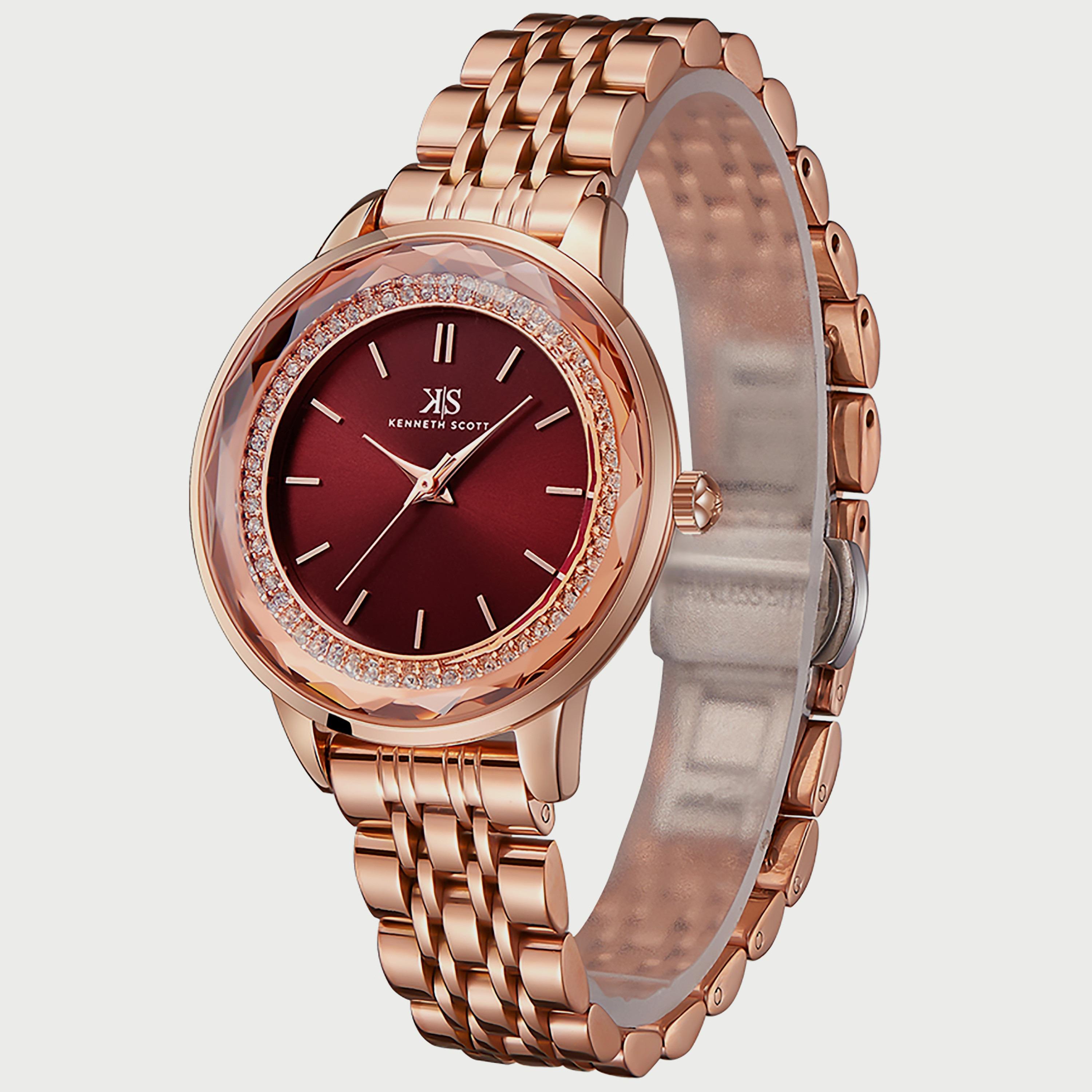 Kenneth Scott Women's Rose Gold Analog Stainless Steel Strap Watch K22532-RBKR-women-watchesandjewellery-watches-image-2
