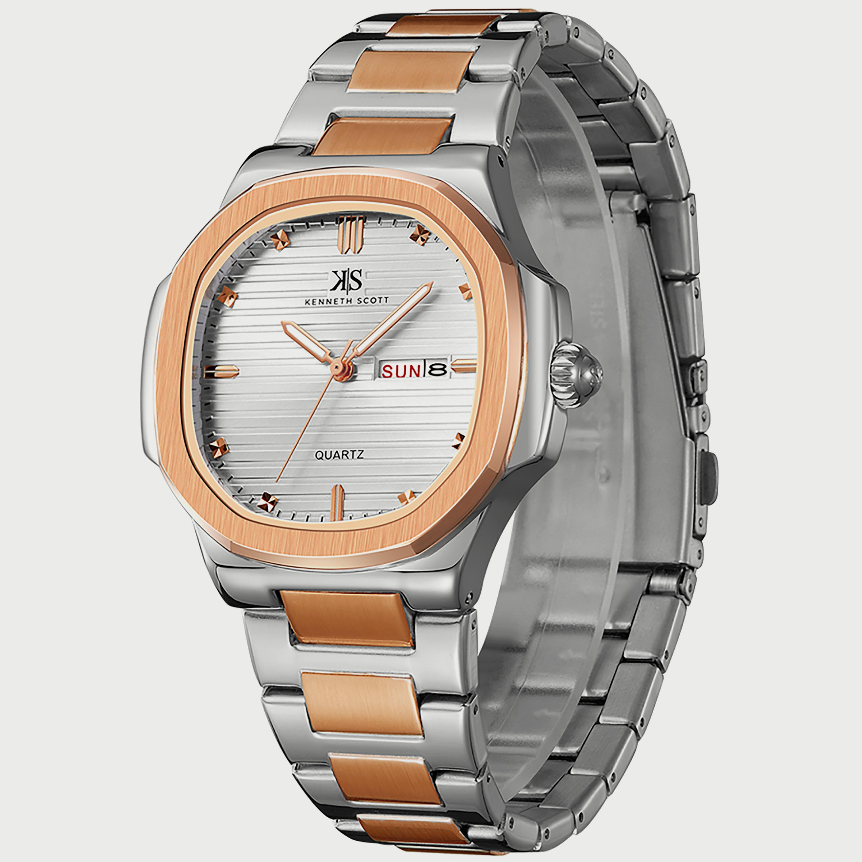 ساعة أنالوج سوداء بحزام جلد للرجال من كاسيو -  MTP-V001GL-7BUDF-men-watchesandjewellery-watches-image-2