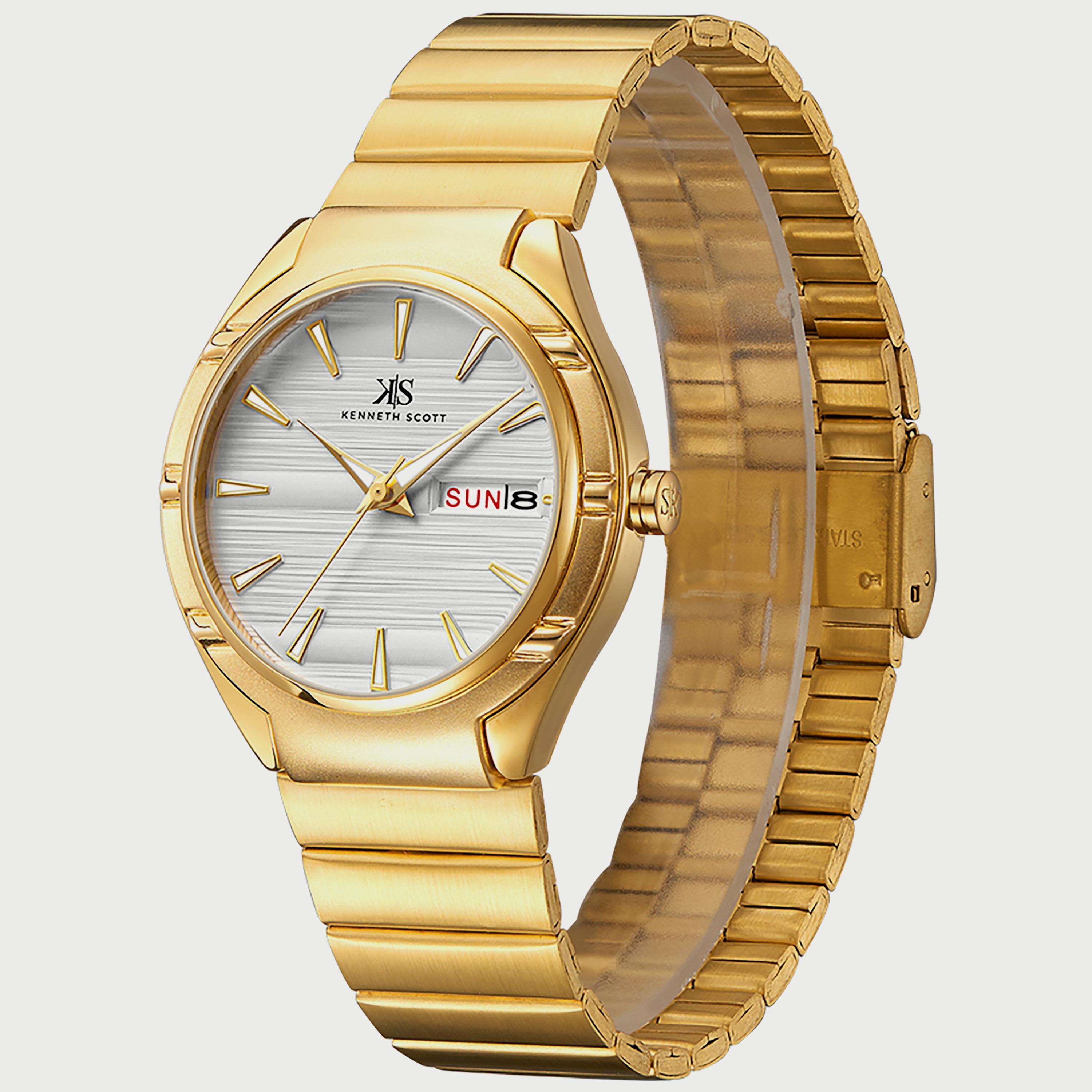 K22035-GBGW-G "ساعة" أنالوج ذهبية بسوار ستانلس ستيل من كينيث سكوت للرجال -men-watchesandjewellery-watches-image-2