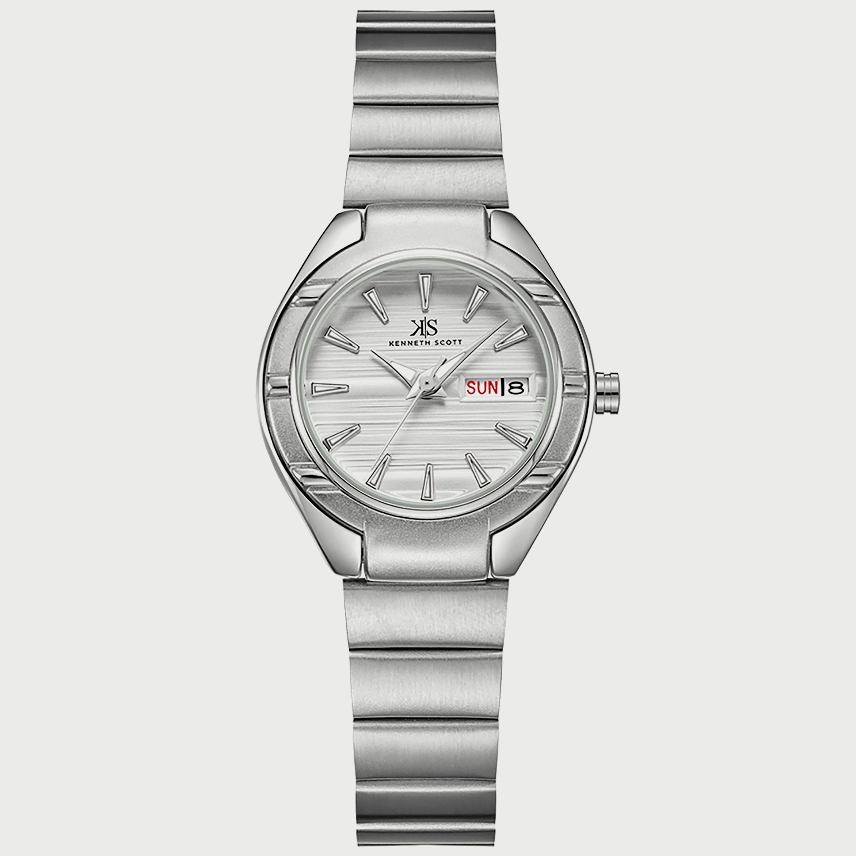 K22035-SBSW-L "ساعة" أنالوج فضية بسوار ستانلس ستيل من كينيث سكوت للنساء -women-watchesandjewellery-watches-image-1