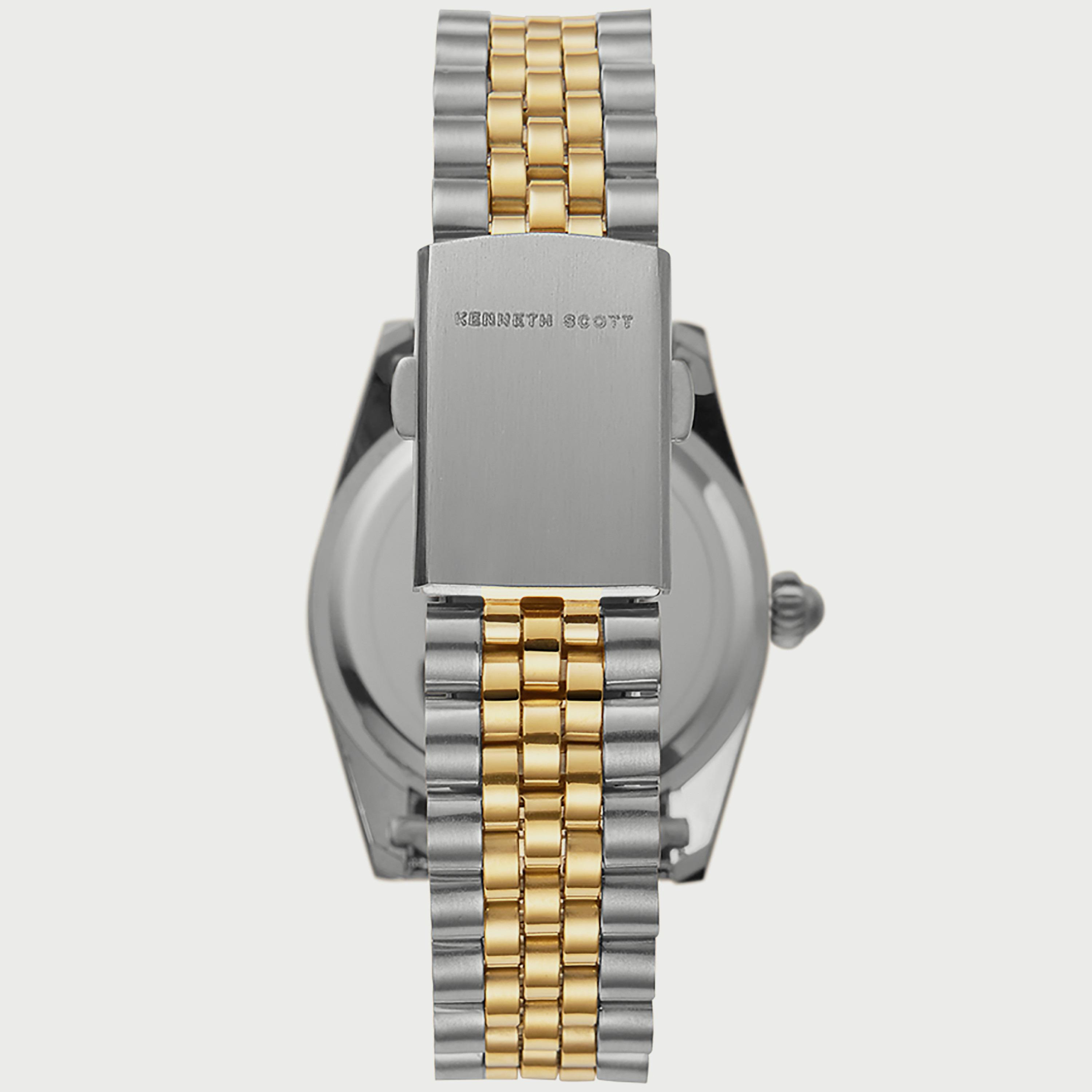 K22036-TBTW "ساعة" أنالوج فضية وذهبية بسوار ستانلس ستيل من كينيث سكوت للرجال -men-watchesandjewellery-watches-image-3