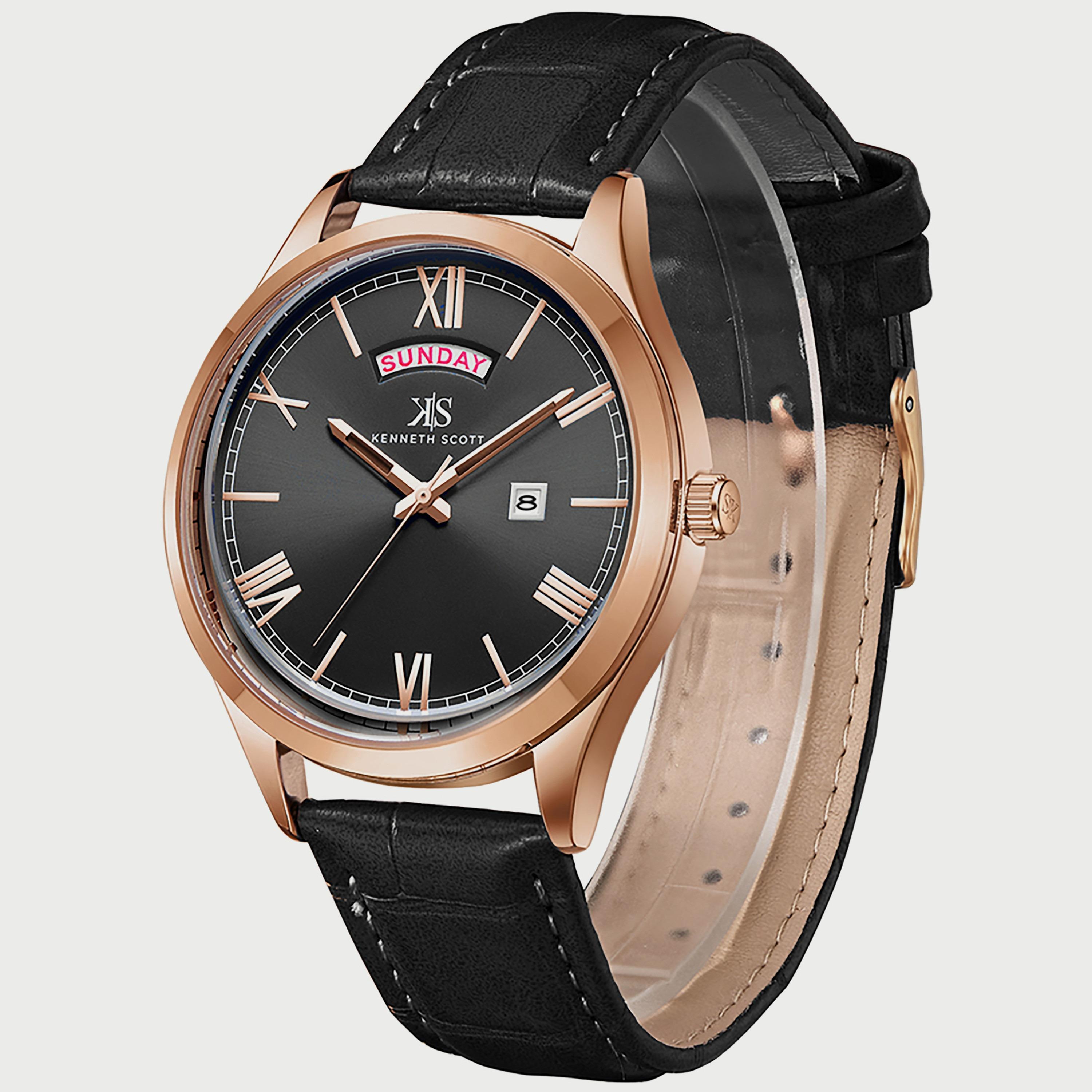 K22014-RLBB "ساعة" أنالوج بسوار بولي يوريثين مع لون اسود للرجال من كينيث سكوت -men-watchesandjewellery-watches-image-2
