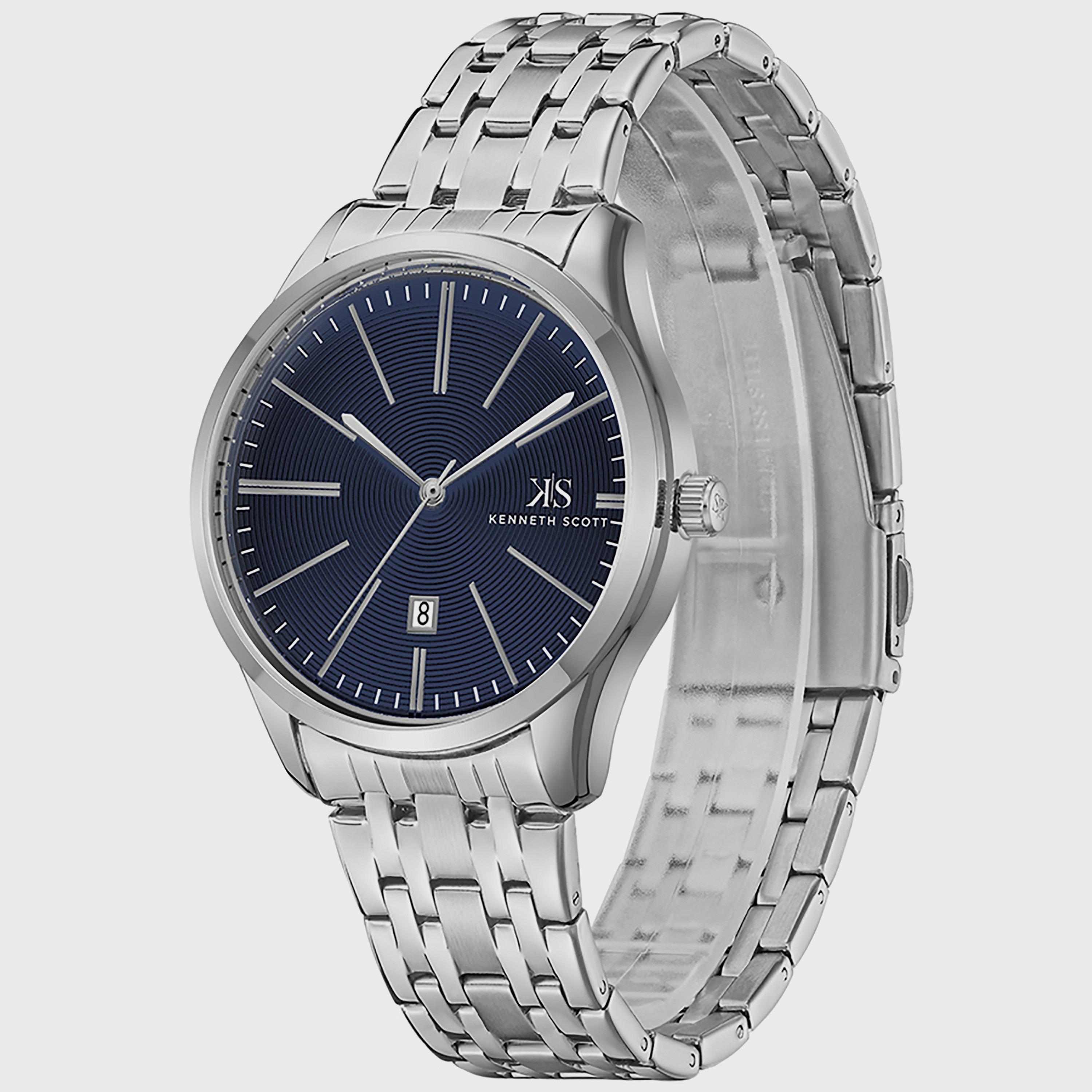 K22015-SBSB "ساعة" أنالوج فضية بسوار ستانلس ستيل من كينيث سكوت للرجال -men-watchesandjewellery-watches-image-2
