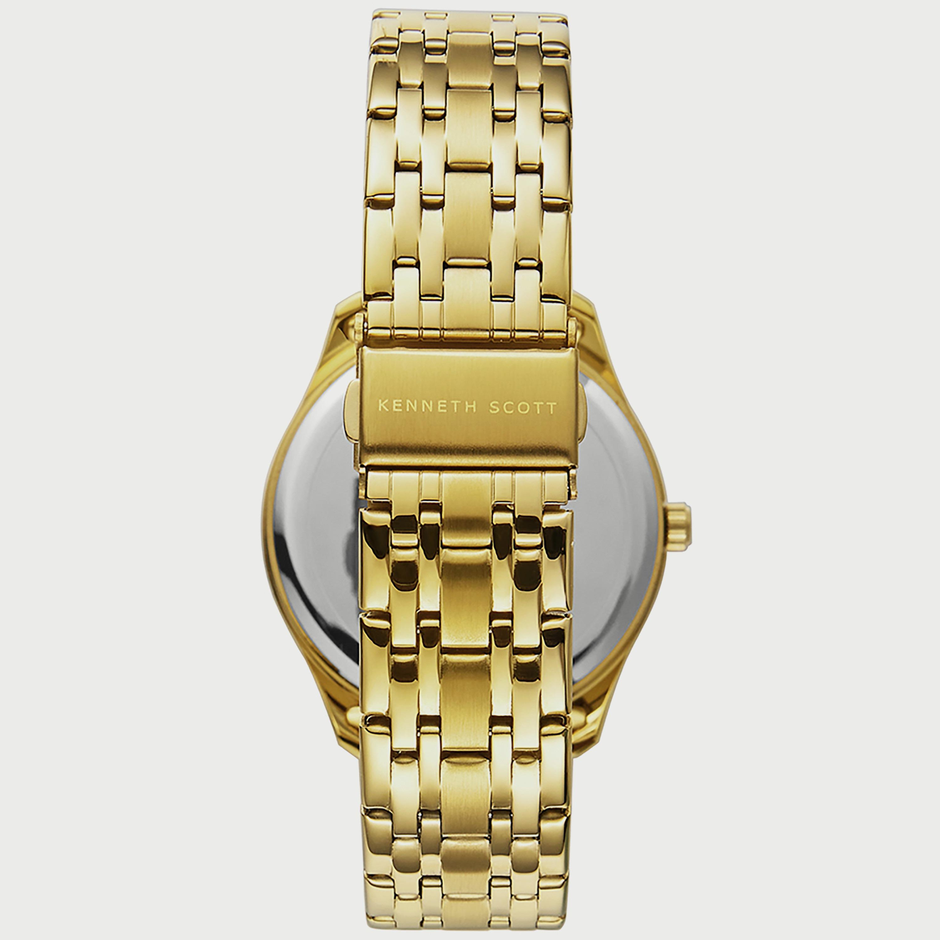 K22015-GBGW "ساعة" أنالوج ذهبية بسوار ستانلس ستيل من كينيث سكوت للرجال -men-watchesandjewellery-watches-image-3