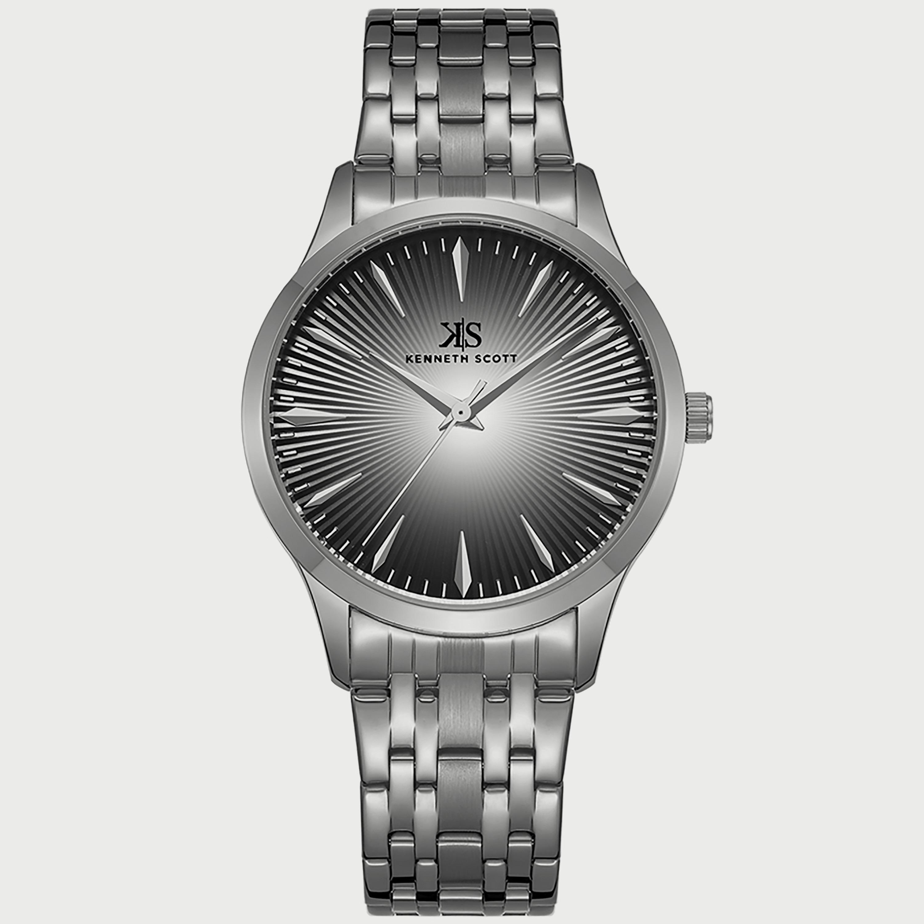 K22016-SBSB "ساعة" أنالوج فضية بسوار ستانلس ستيل من كينيث سكوت للرجال -men-watchesandjewellery-watches-image-1