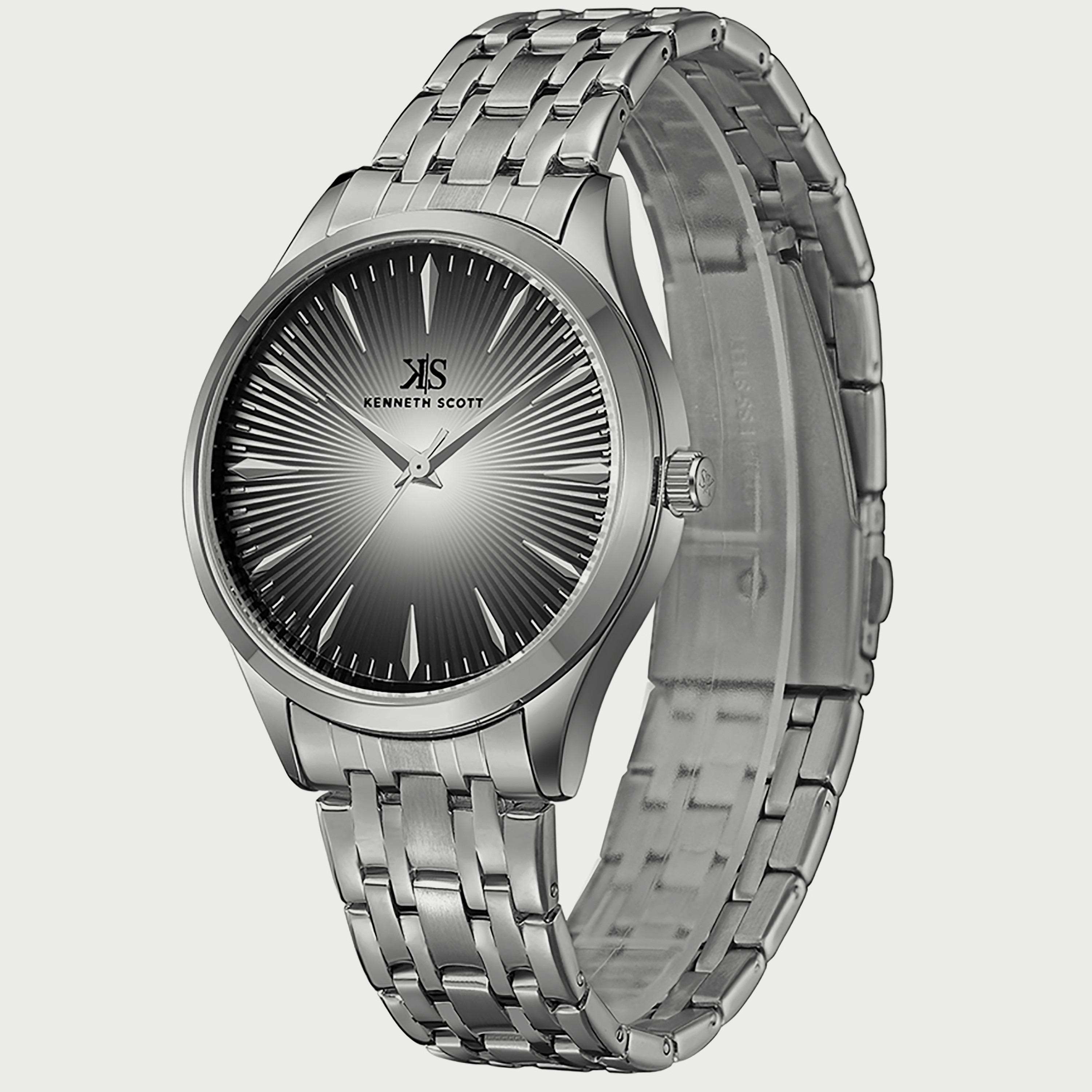 K22016-SBSB "ساعة" أنالوج فضية بسوار ستانلس ستيل من كينيث سكوت للرجال -men-watchesandjewellery-watches-image-2
