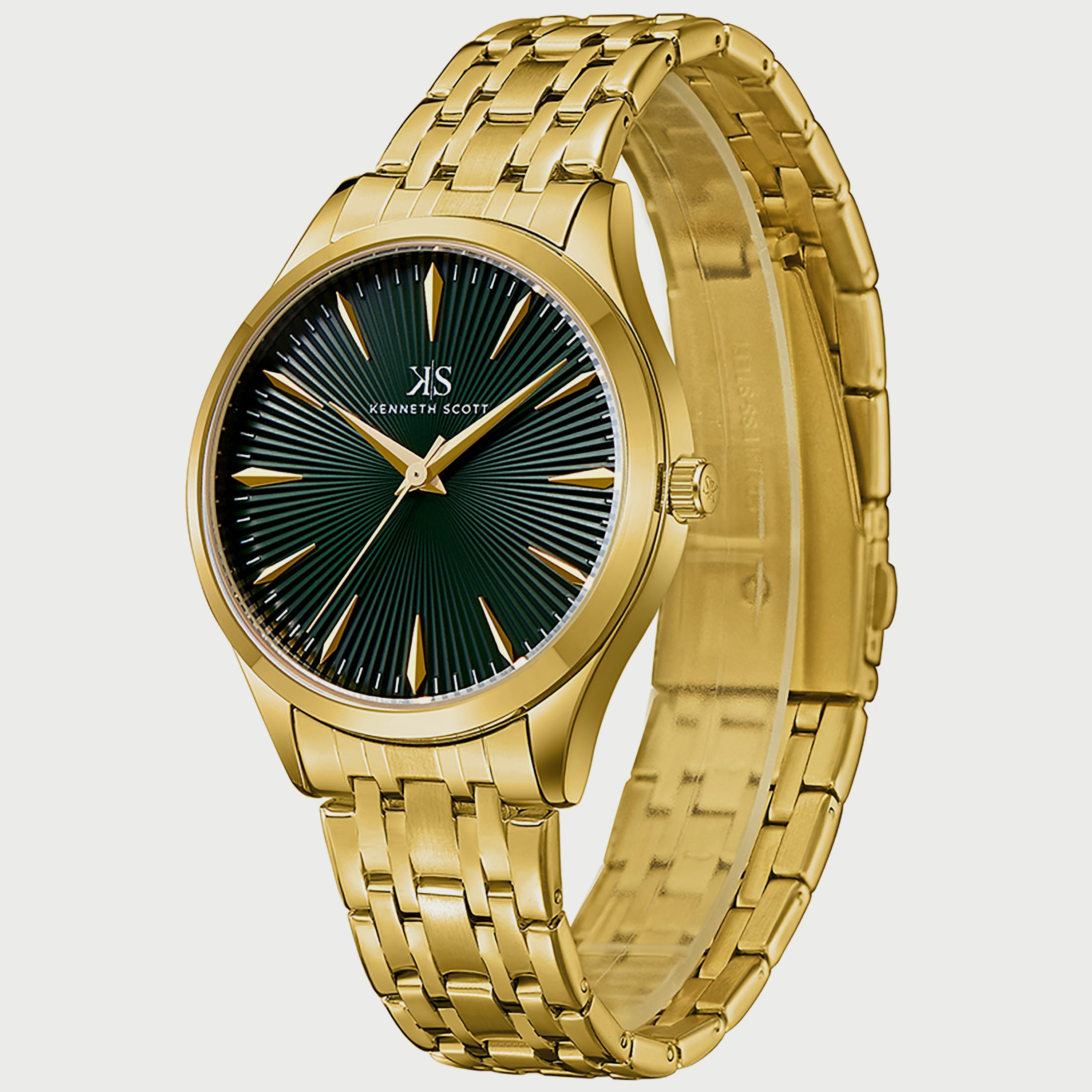 K22016-GBGH "ساعة" أنالوج ذهبية بسوار ستانلس ستيل من كينيث سكوت للرجال -men-watchesandjewellery-watches-image-2