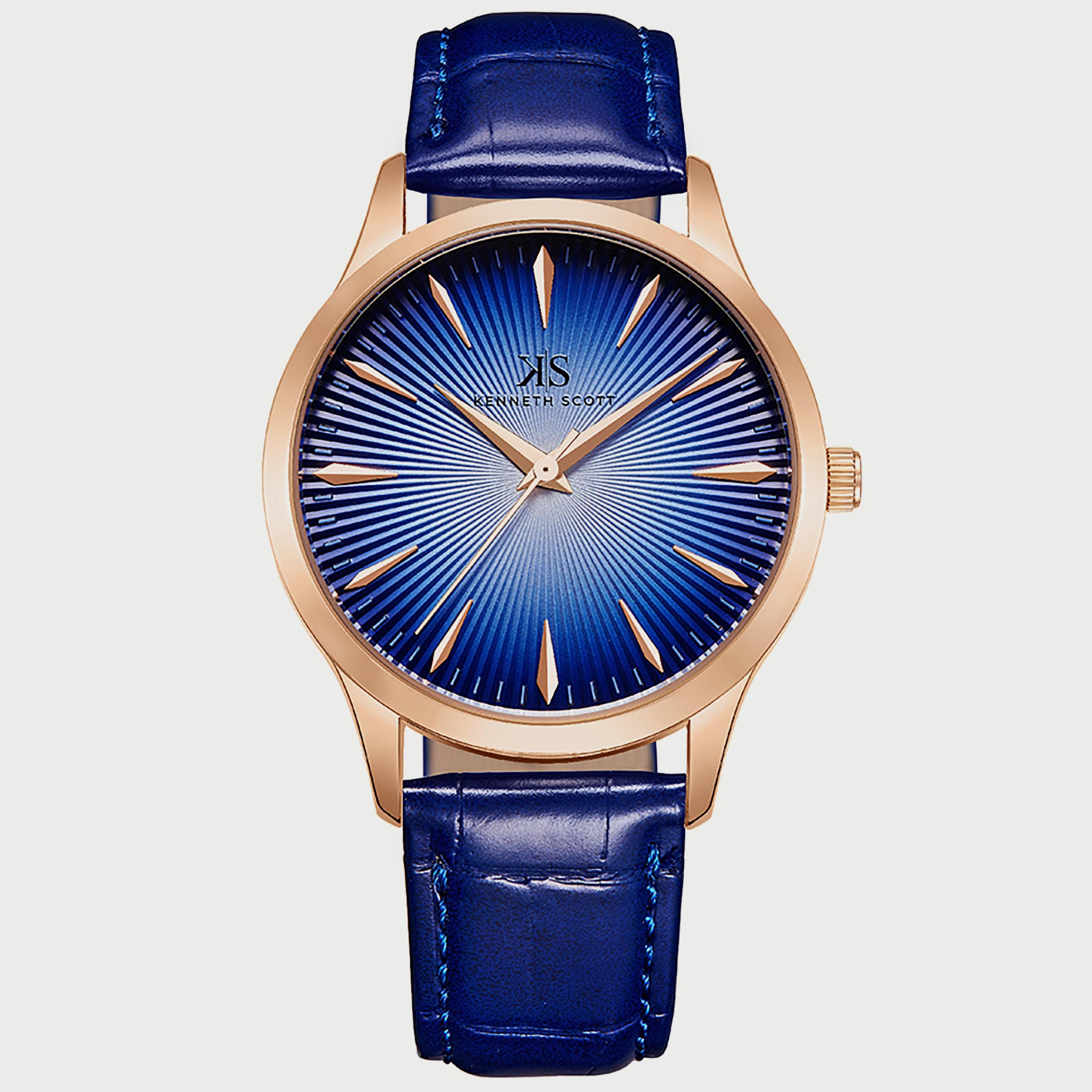 Kenneth Scott Men's Blue Analog Polyurethane Strap Watch K22016-RLNN | 40 MM-men-watchesandjewellery-watches-image-1