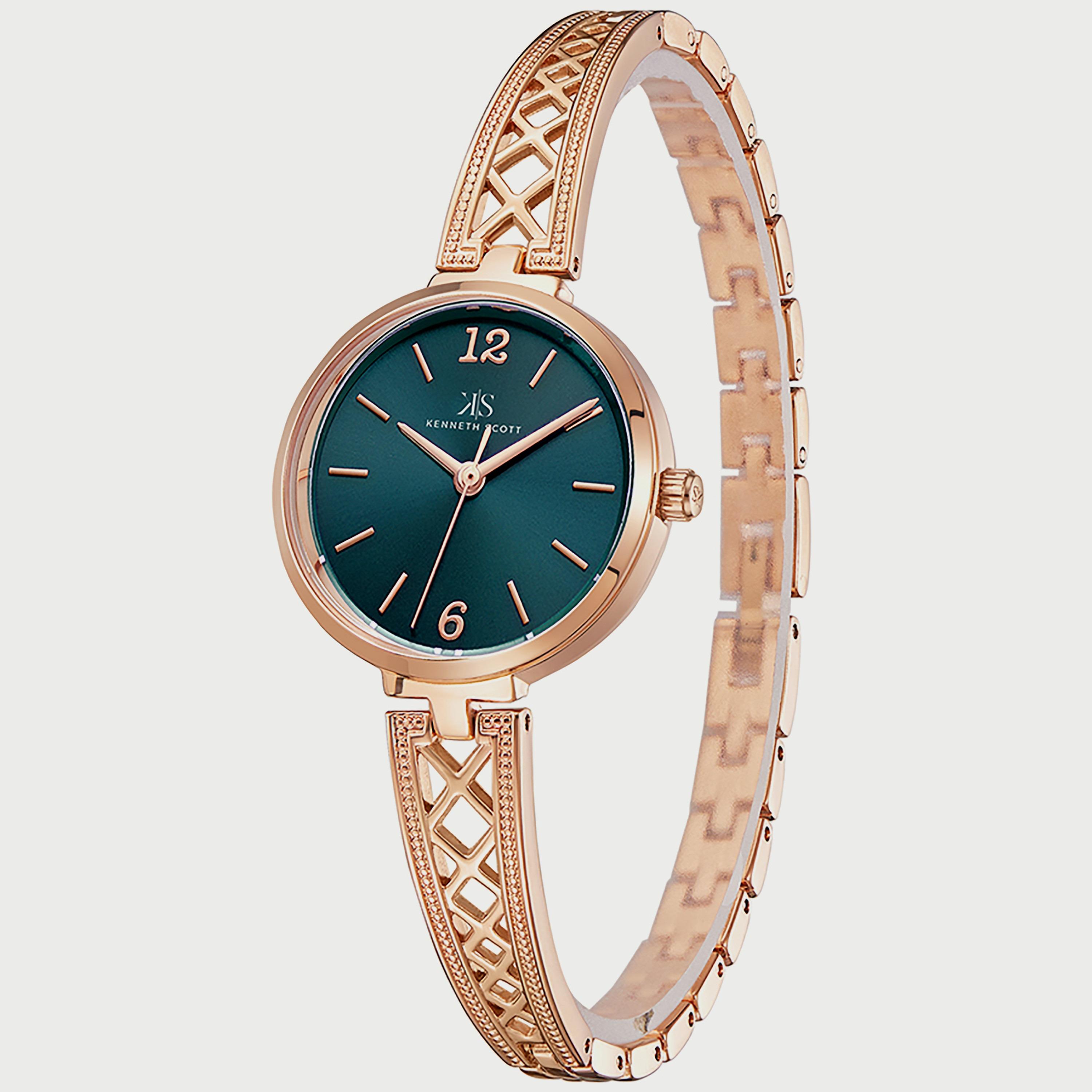Kenneth Scott Women's Rose Gold Analog Alloy Strap Watch K22518-RBKH | 28 MM-women-watchesandjewellery-watches-image-2