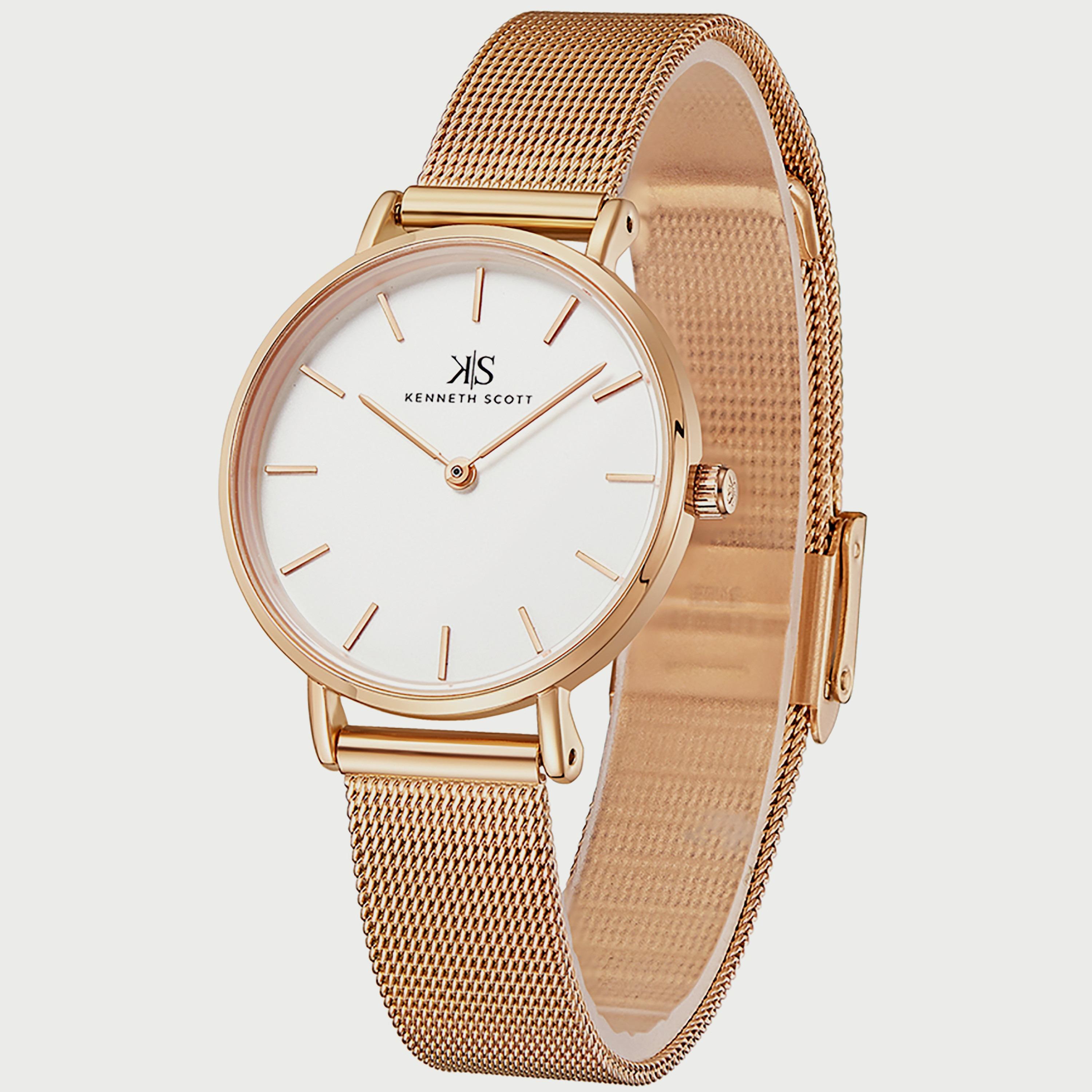 K22519-RMKW "ساعة" أنالوج ذهبية وردية بسوار ستانلس ستيل من كينيث سكوت للنساء -women-watchesandjewellery-watches-image-2