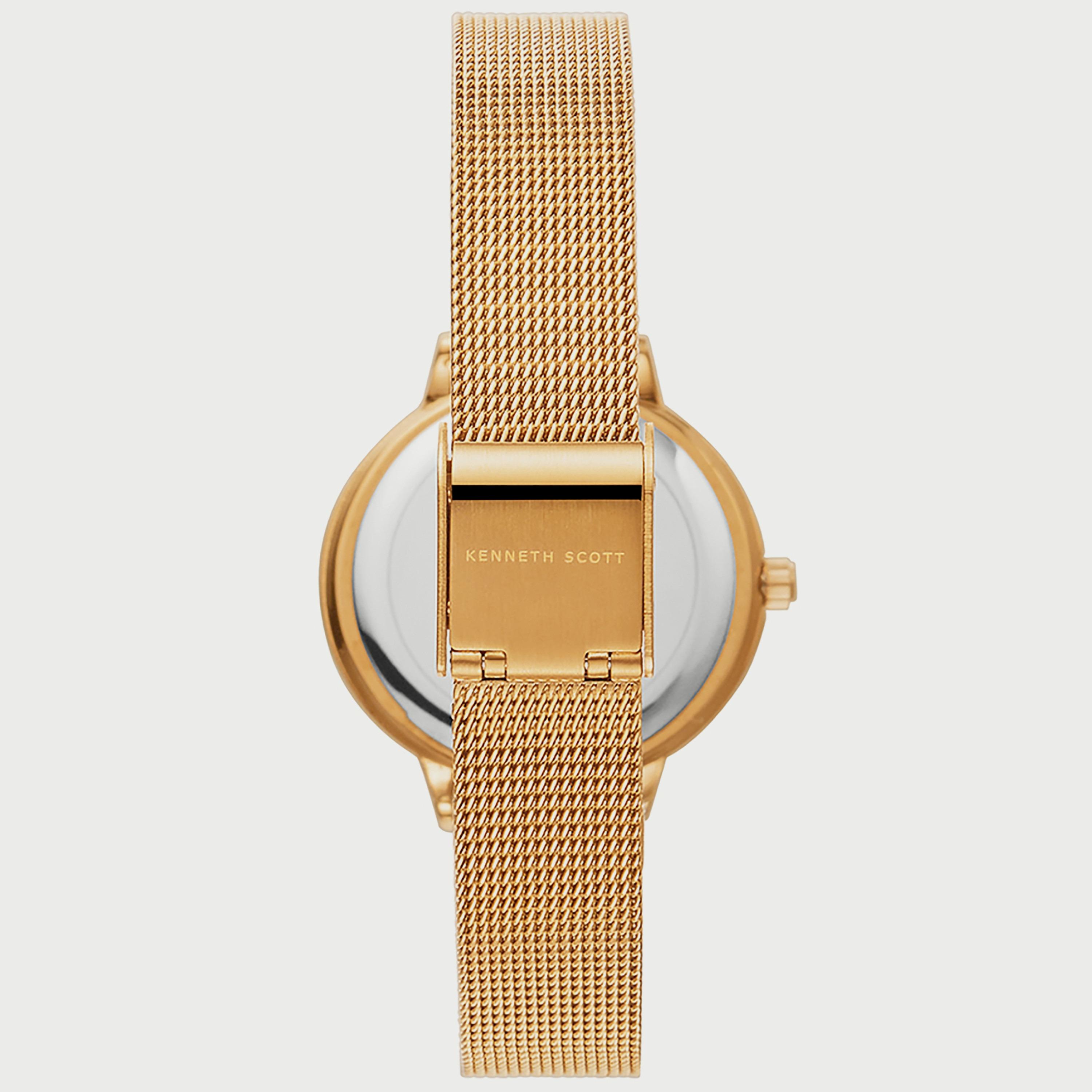 K22519-RMKW "ساعة" أنالوج ذهبية وردية بسوار ستانلس ستيل من كينيث سكوت للنساء -women-watchesandjewellery-watches-image-3