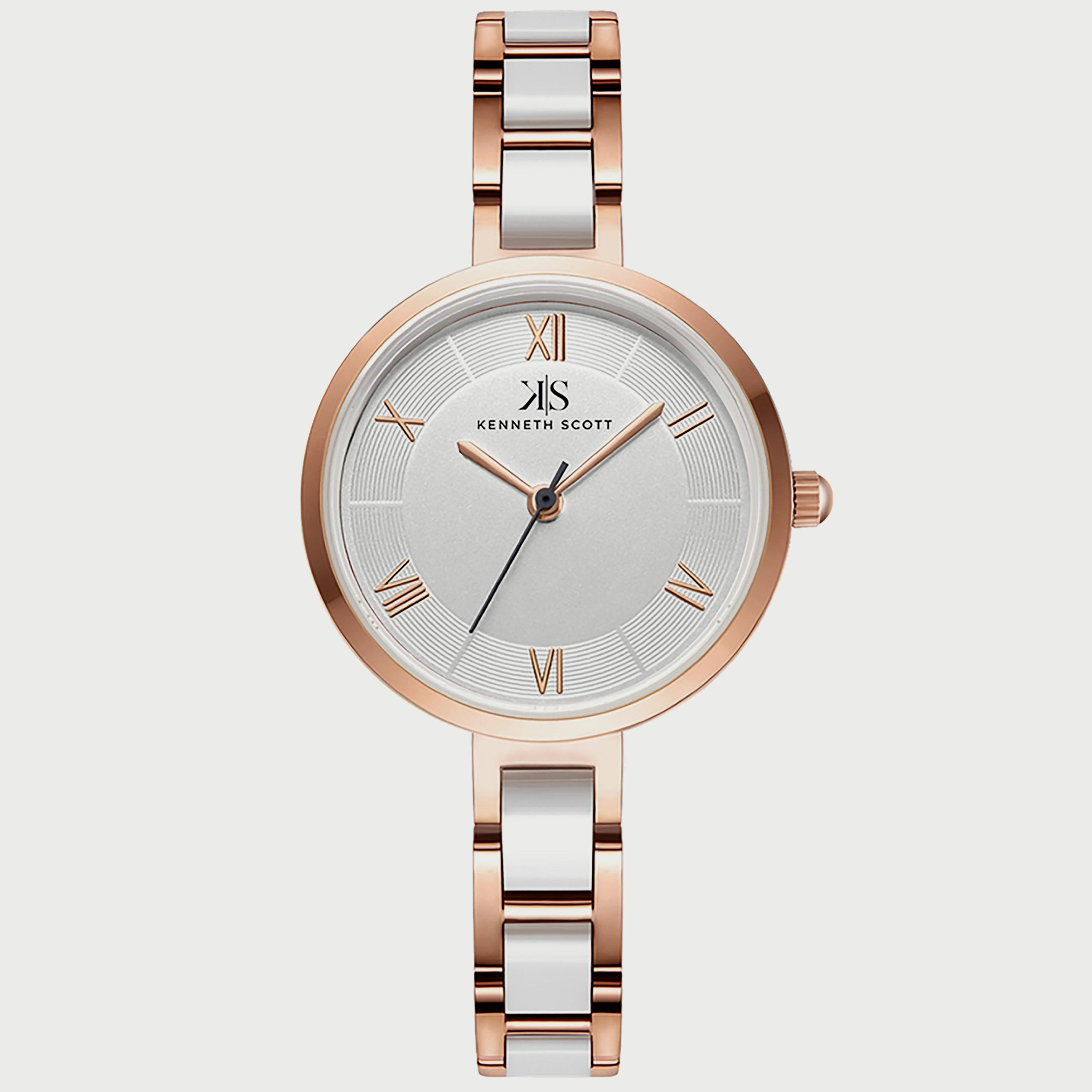K22521-KCWW "ساعة" كينيث سكوت بسوار أنالوج الاي بلون فضي وذهبي وردي للنساء -women-watchesandjewellery-watches-image-1