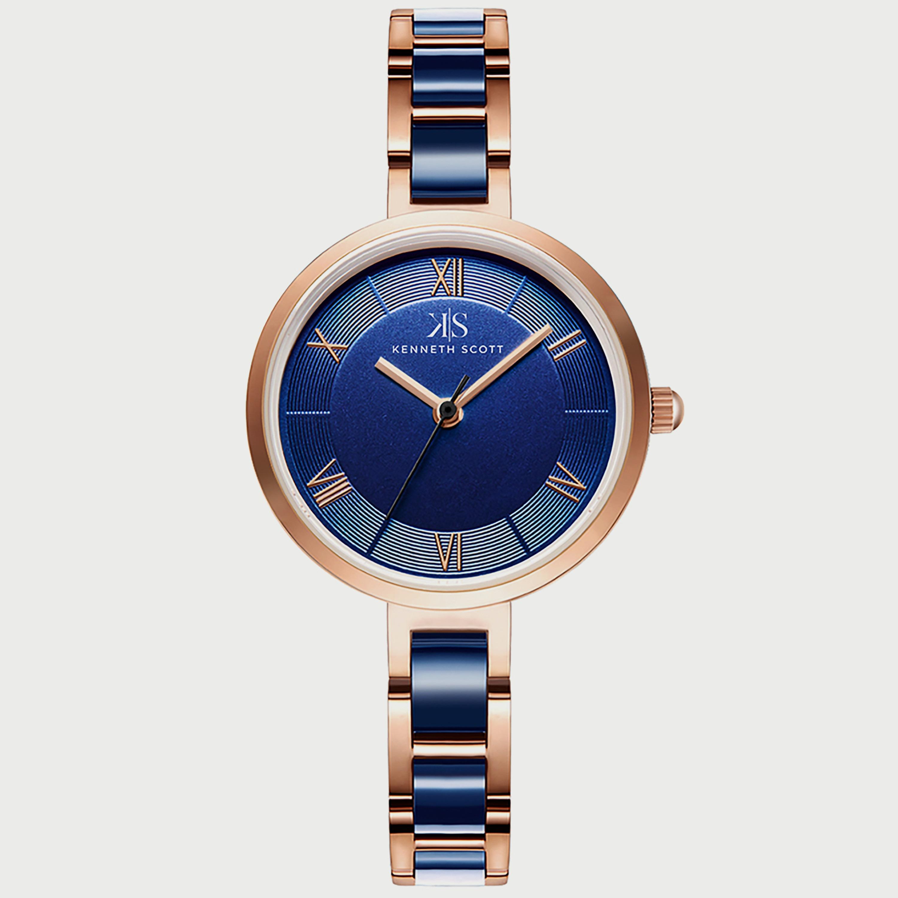  00JSS012N002 - ساعة انالوج من اوماكس للنساء بمينا اسود مع سوار فضي وذهبي -women-watchesandjewellery-watches-image-1