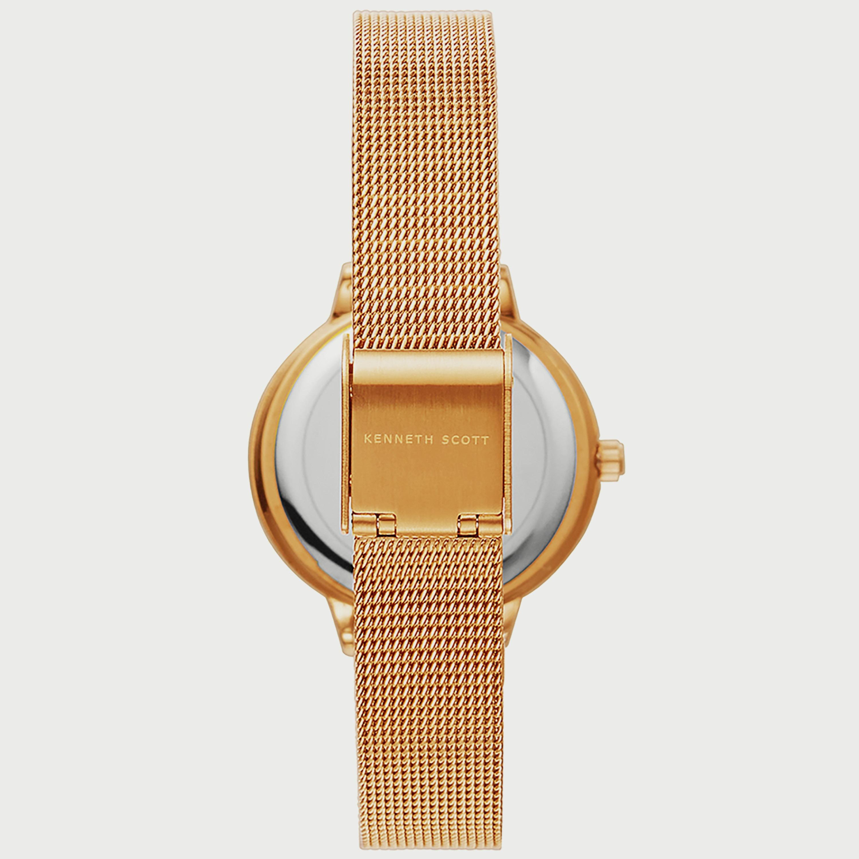 K22523-RMKW "ساعة" أنالوج ذهبية وردية بسوار ستانلس ستيل من كينيث سكوت للنساء -women-watchesandjewellery-watches-image-3