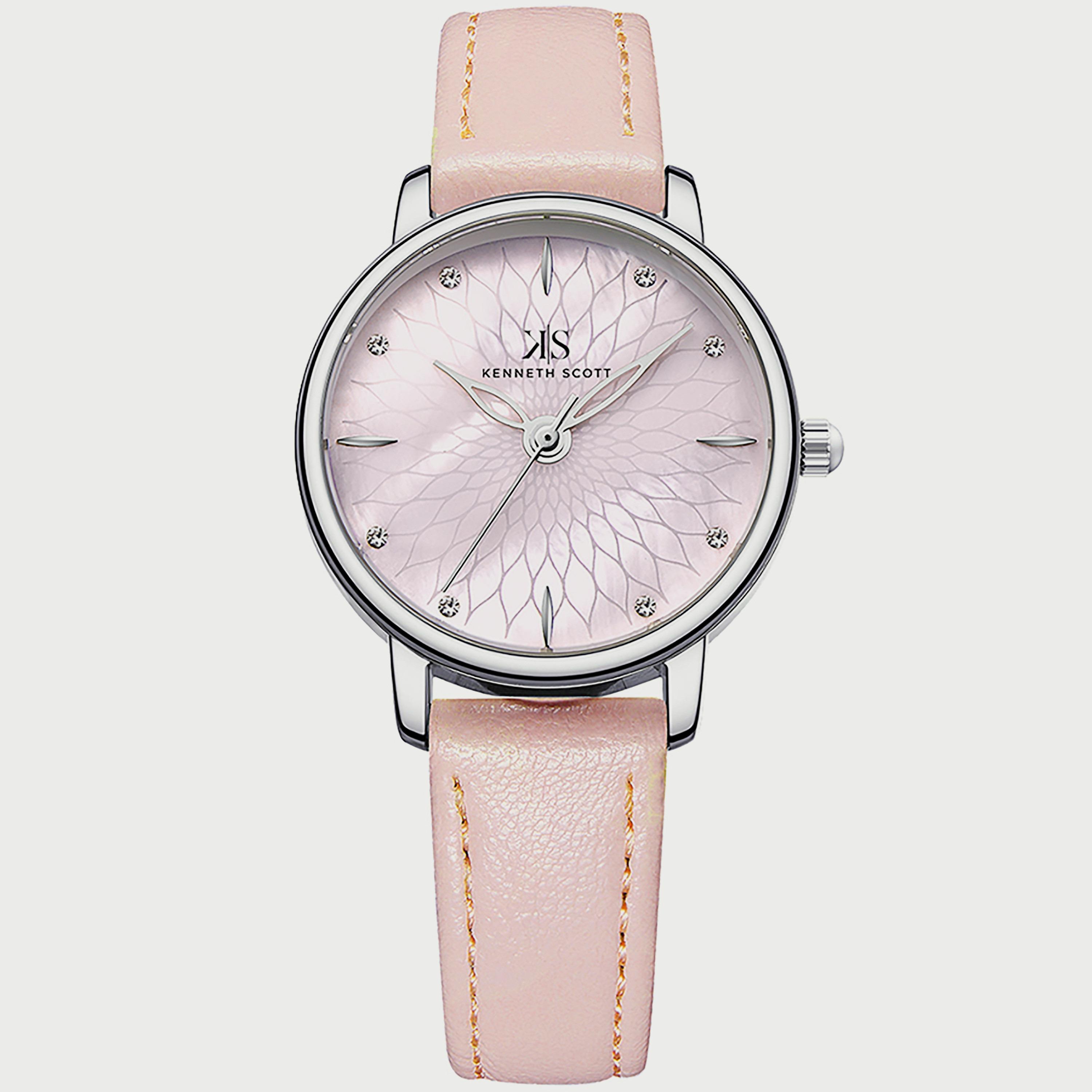 Kenneth Scott Women's Pink Analog Polyurethane Strap Watch K22524-SLPMP | 31 MM-women-watchesandjewellery-watches-image-1