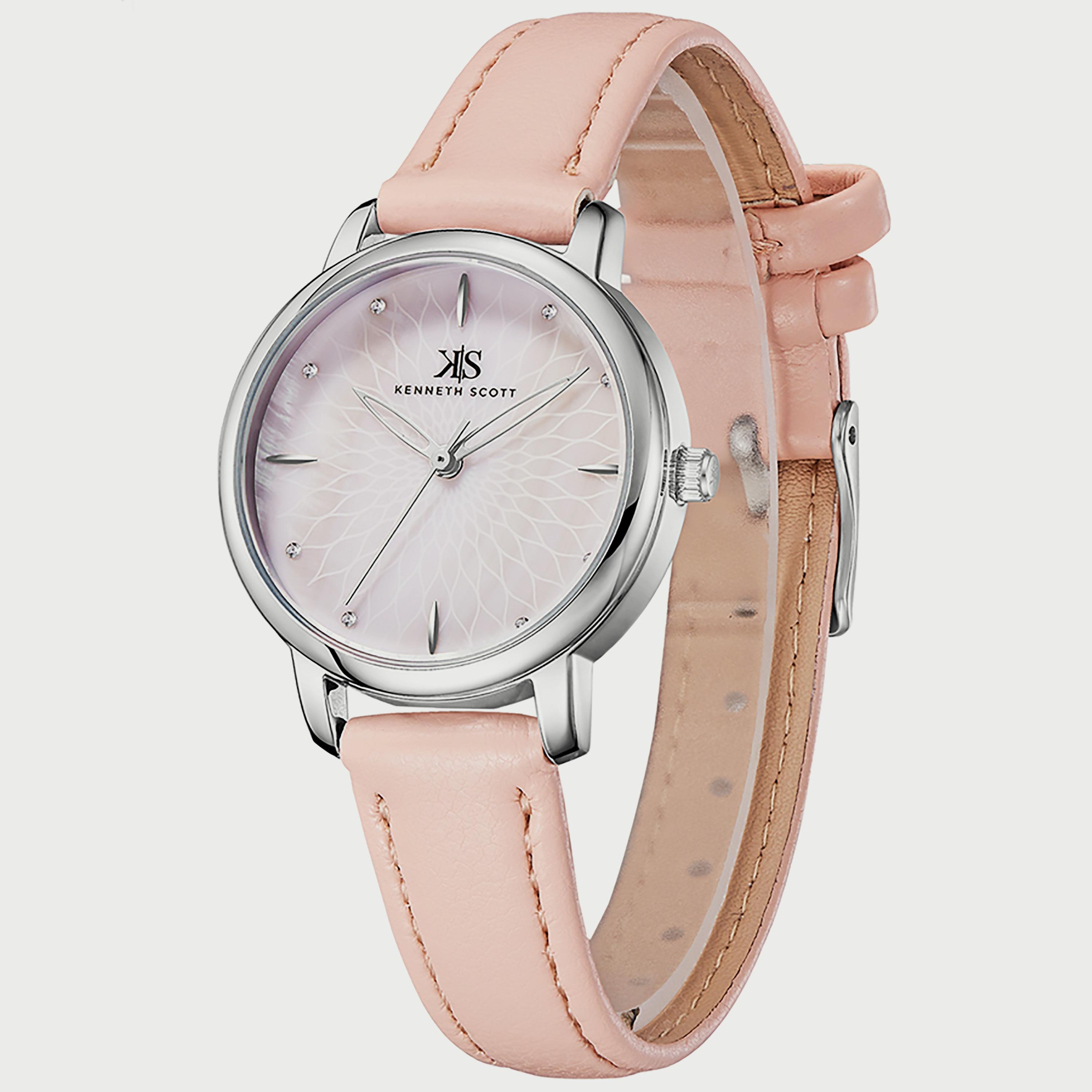 Kenneth Scott Women's Pink Analog Polyurethane Strap Watch K22524-SLPMP | 31 MM-women-watchesandjewellery-watches-image-2