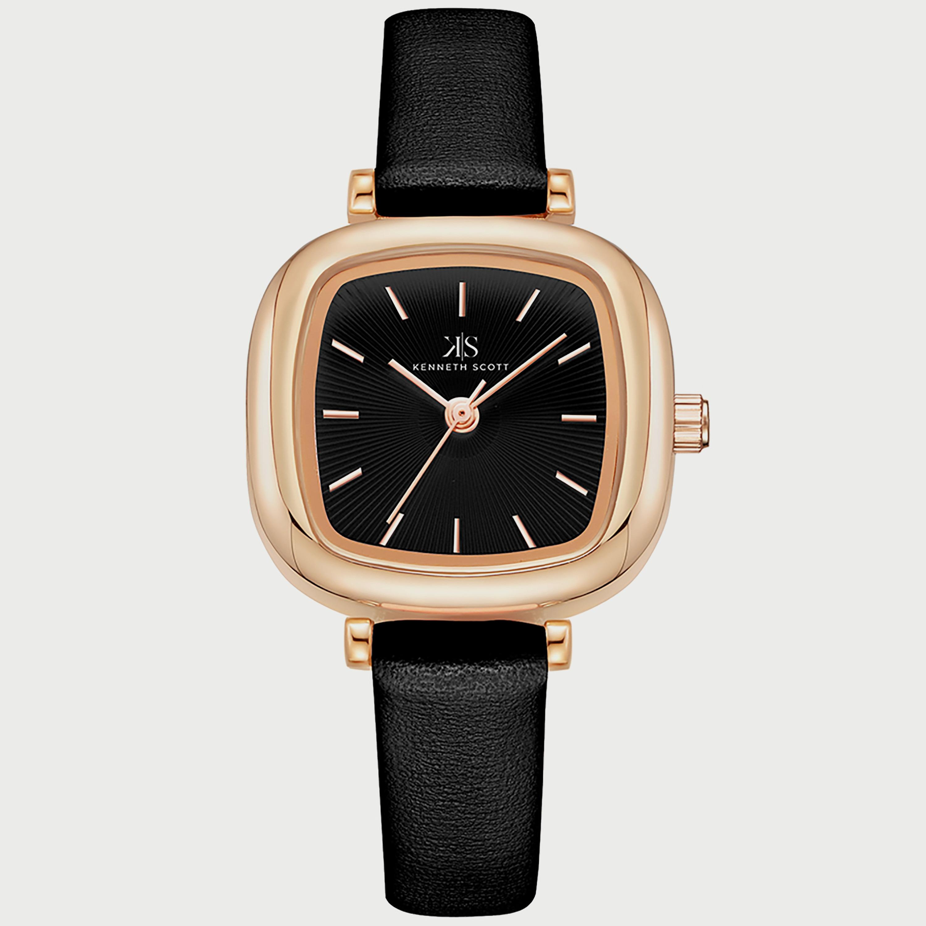 K22525-RLBB "ساعة" أنالوج بسوار بولي يوريثين مع لون اسود للنساء من كينيث سكوت -women-watchesandjewellery-watches-image-1