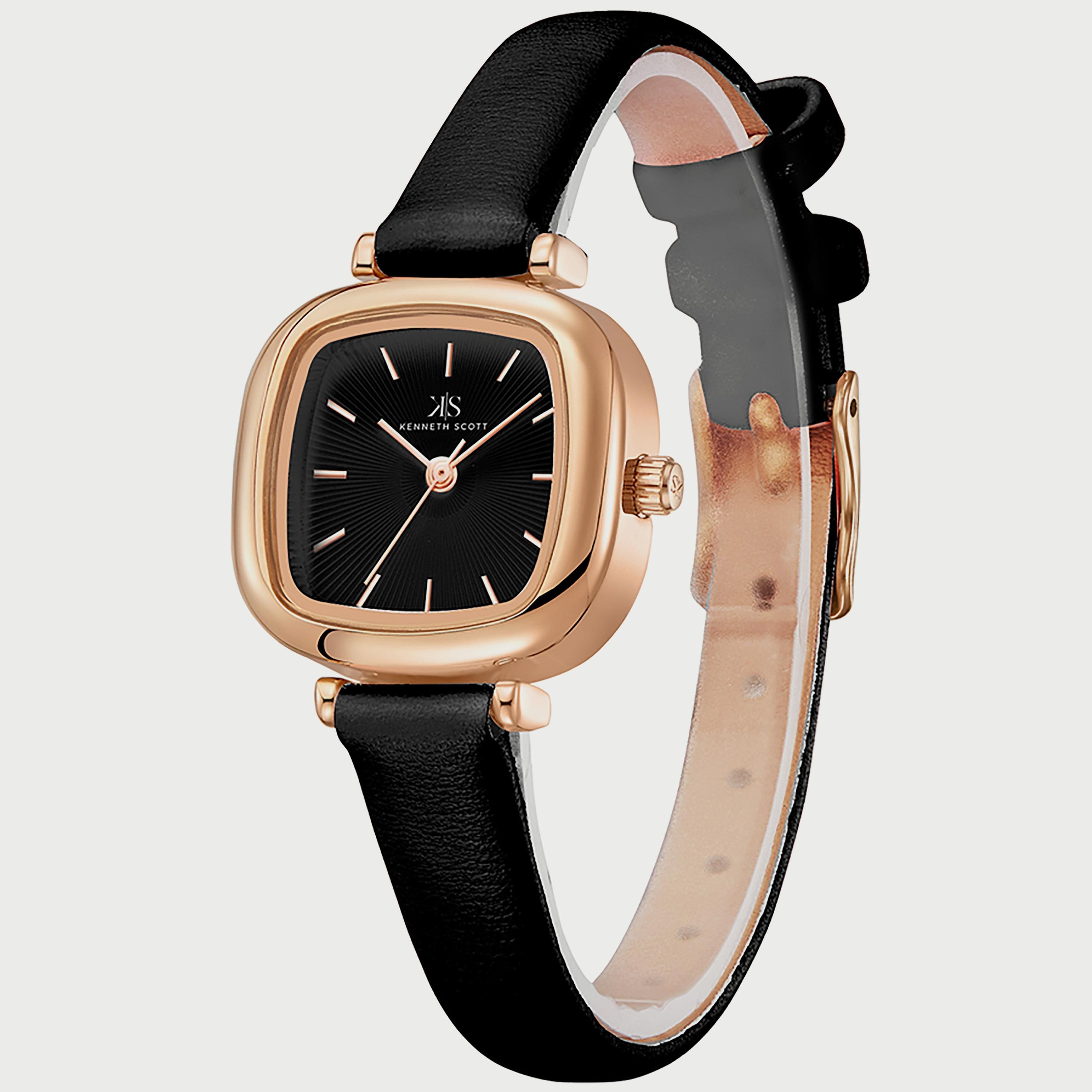 K22525-RLBB "ساعة" أنالوج بسوار بولي يوريثين مع لون اسود للنساء من كينيث سكوت -women-watchesandjewellery-watches-image-2
