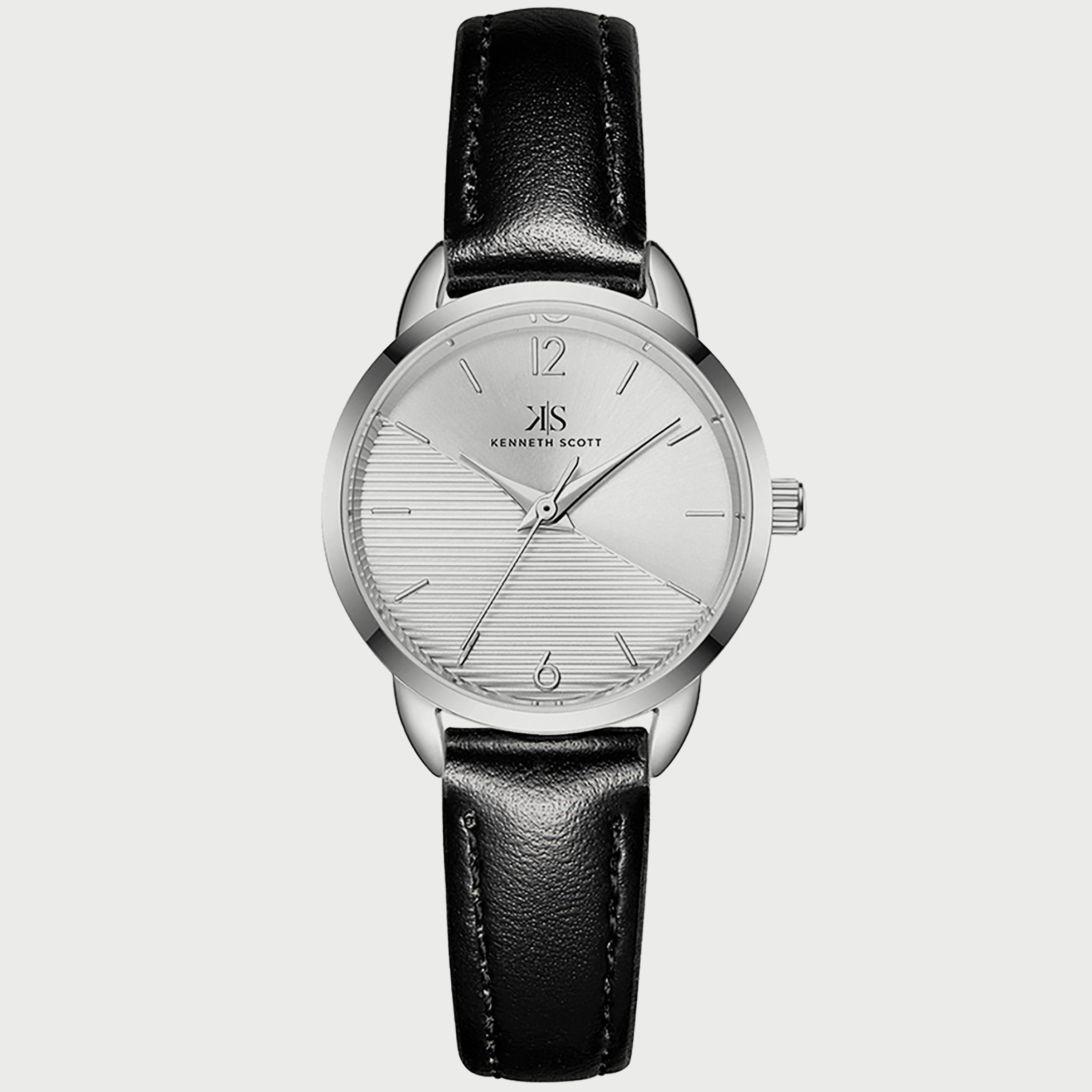 K22526-SLBW "ساعة" أنالوج بسوار بولي يوريثين مع لون اسود للنساء من كينيث سكوت -women-watchesandjewellery-watches-image-1