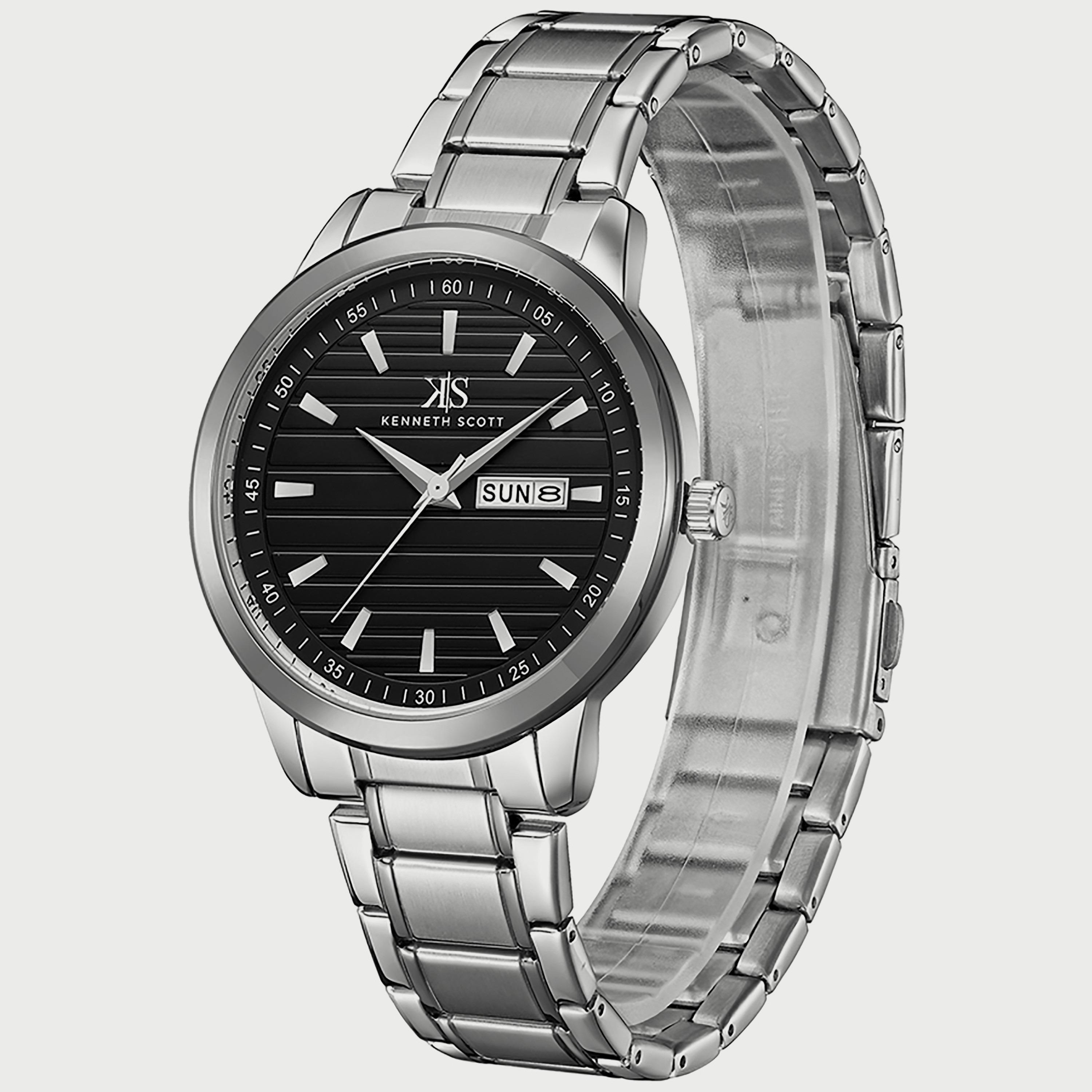 K22027-SBSB "ساعة" أنالوج فضية بسوار ستانلس ستيل من كينيث سكوت للرجال -men-watchesandjewellery-watches-image-2
