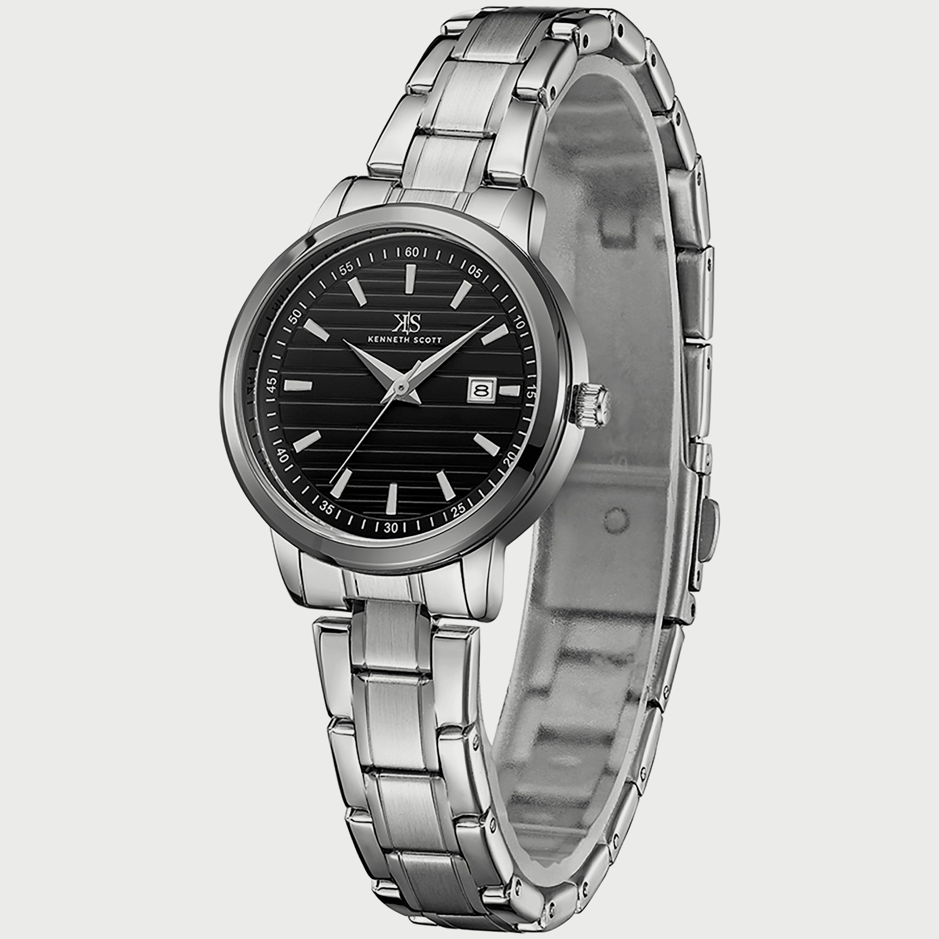 K22527-SBSB "ساعة" أنالوج فضية بسوار ستانلس ستيل من كينيث سكوت للنساء -women-watchesandjewellery-watches-image-2
