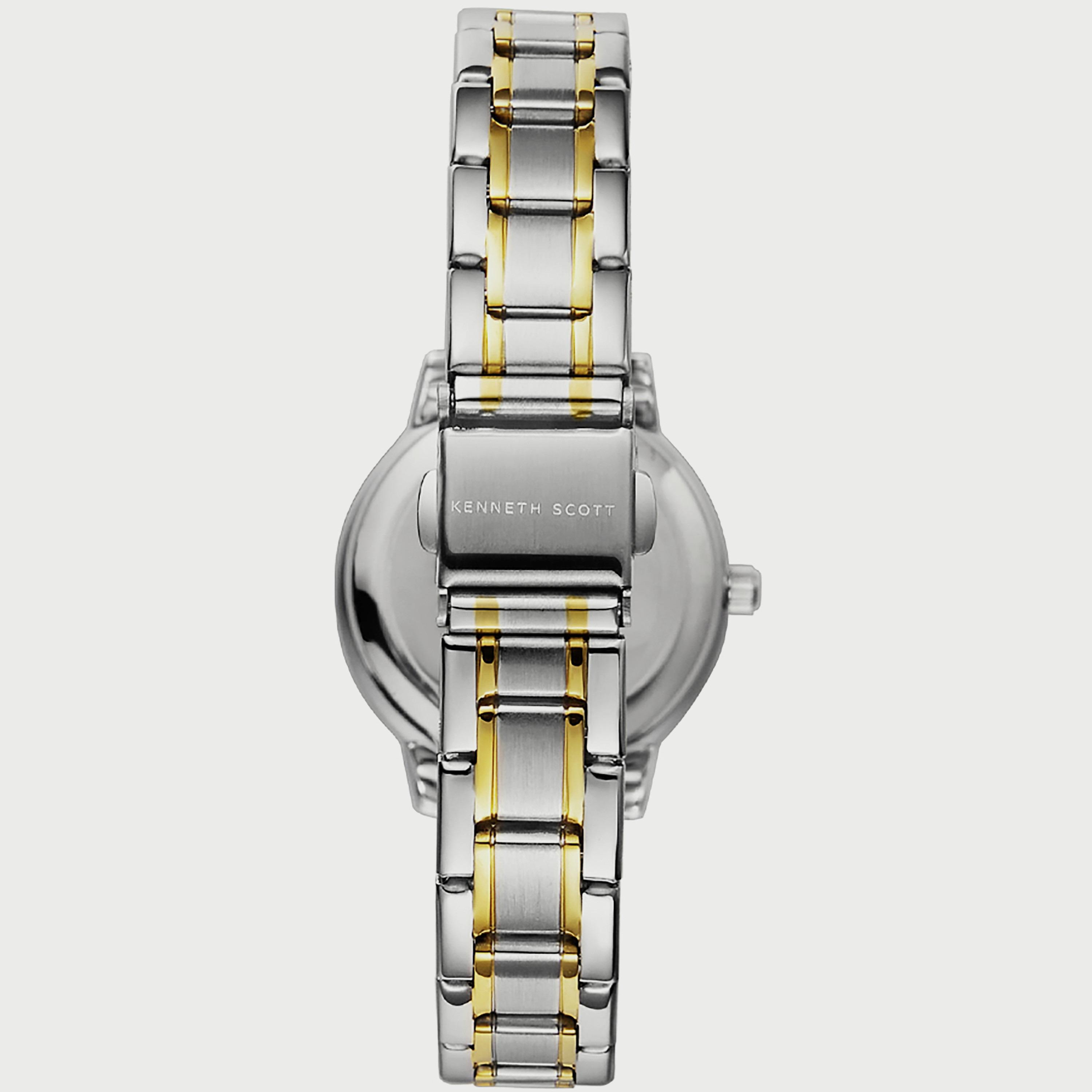 K22527-TBTW "ساعة" أنالوج فضية وذهبية بسوار ستانلس ستيل من كينيث سكوت للنساء -women-watchesandjewellery-watches-image-3