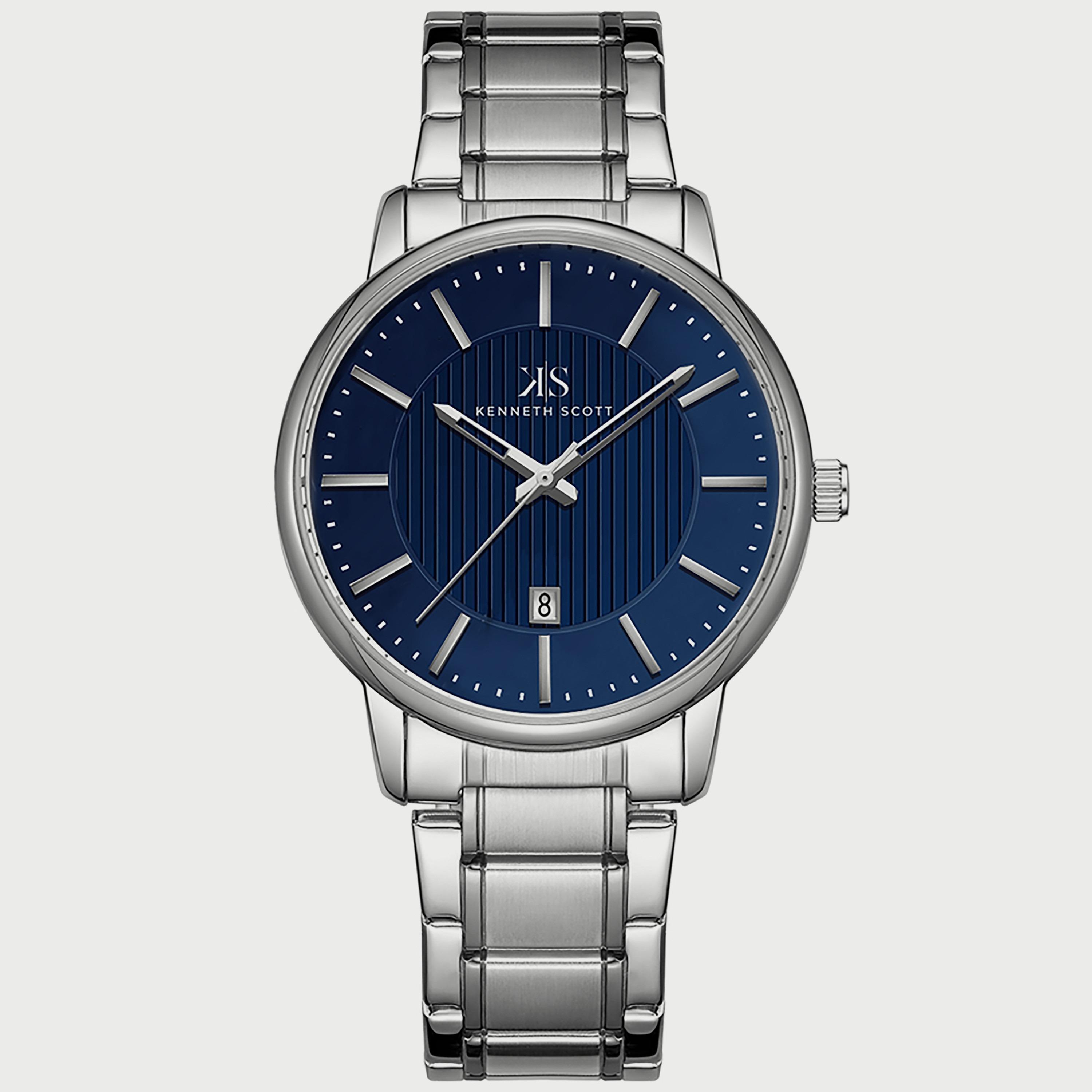 K22028-SBSN "ساعة" أنالوج فضية بسوار ستانلس ستيل من كينيث سكوت للرجال -men-watchesandjewellery-watches-image-1