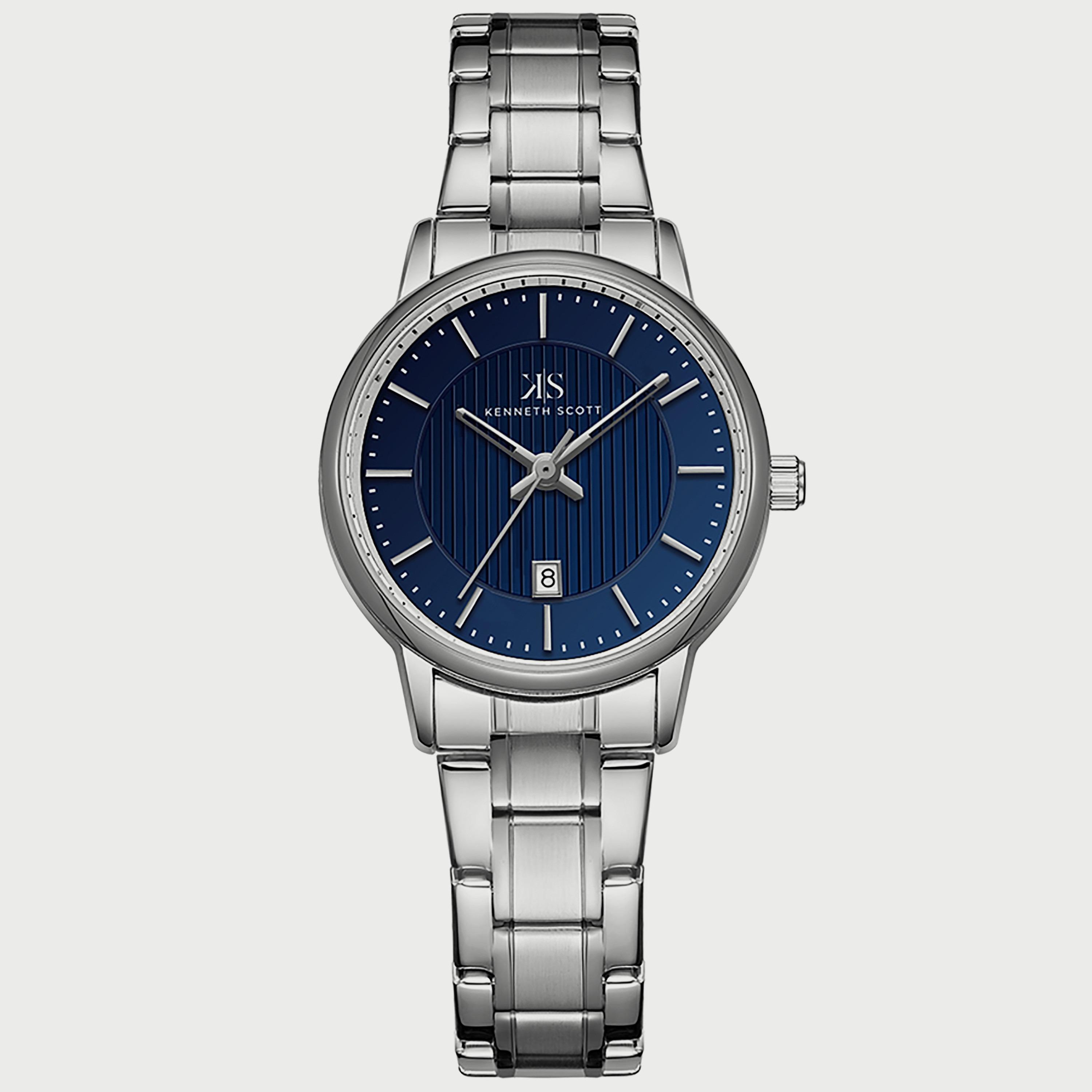 K22528-SBSN "ساعة" أنالوج فضية بسوار ستانلس ستيل من كينيث سكوت للنساء -women-watchesandjewellery-watches-image-1